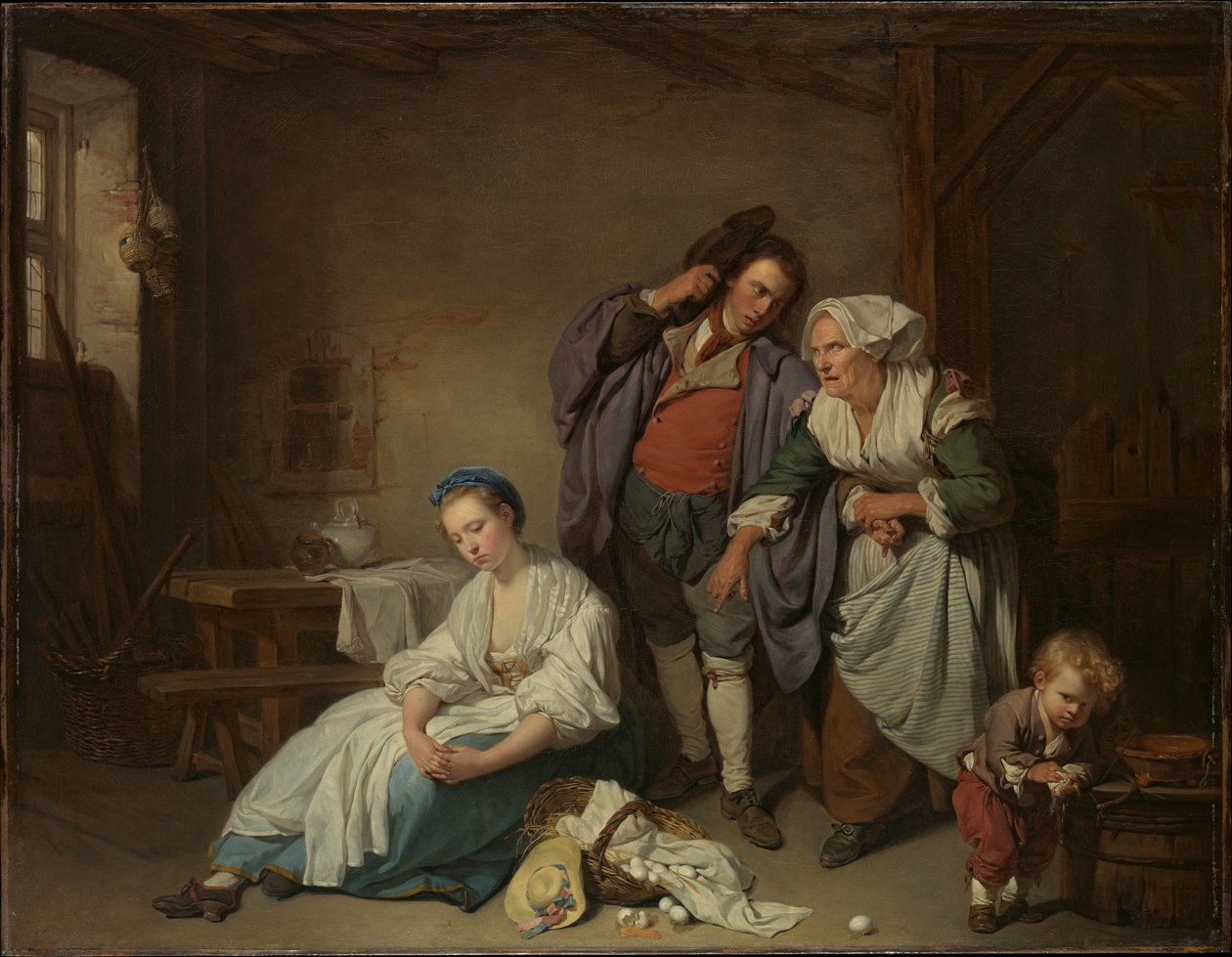 Gebroken eieren door Jean-Baptiste Greuze