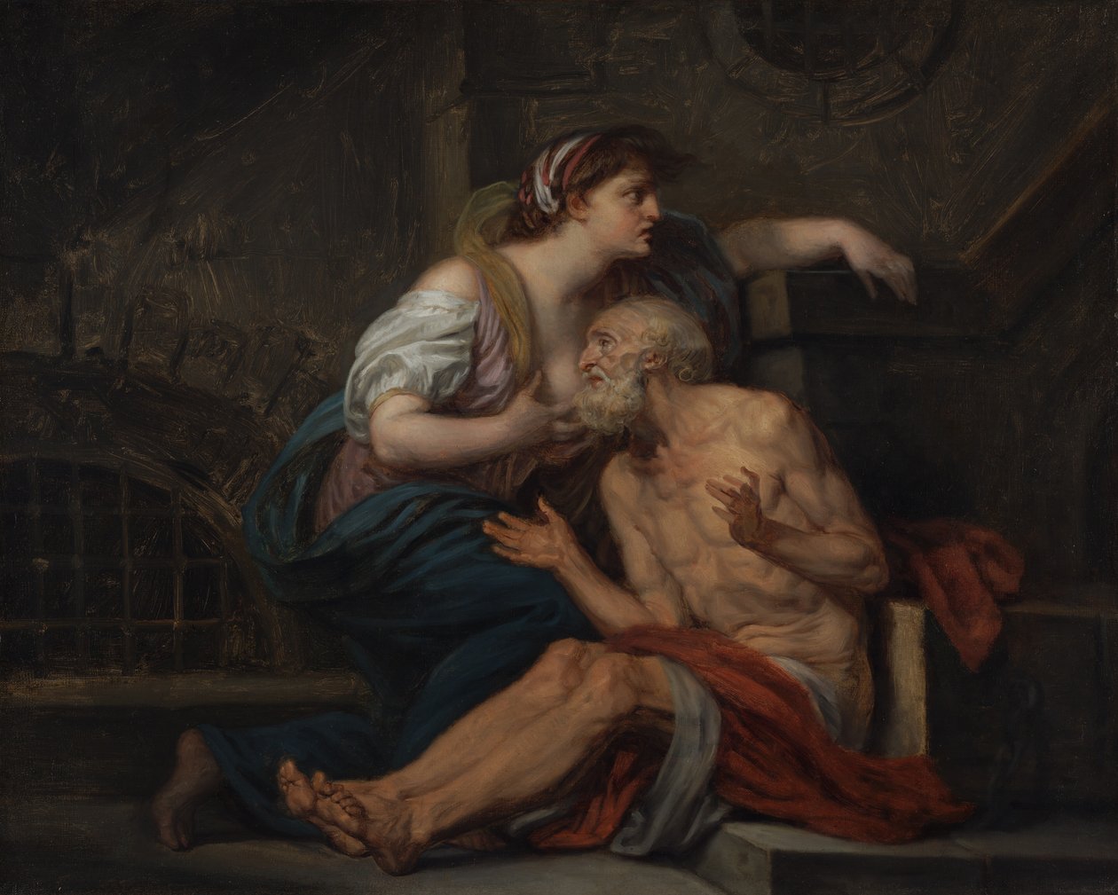 Cimon en Pero: "Romeinse liefdadigheid". door Jean-Baptiste Greuze