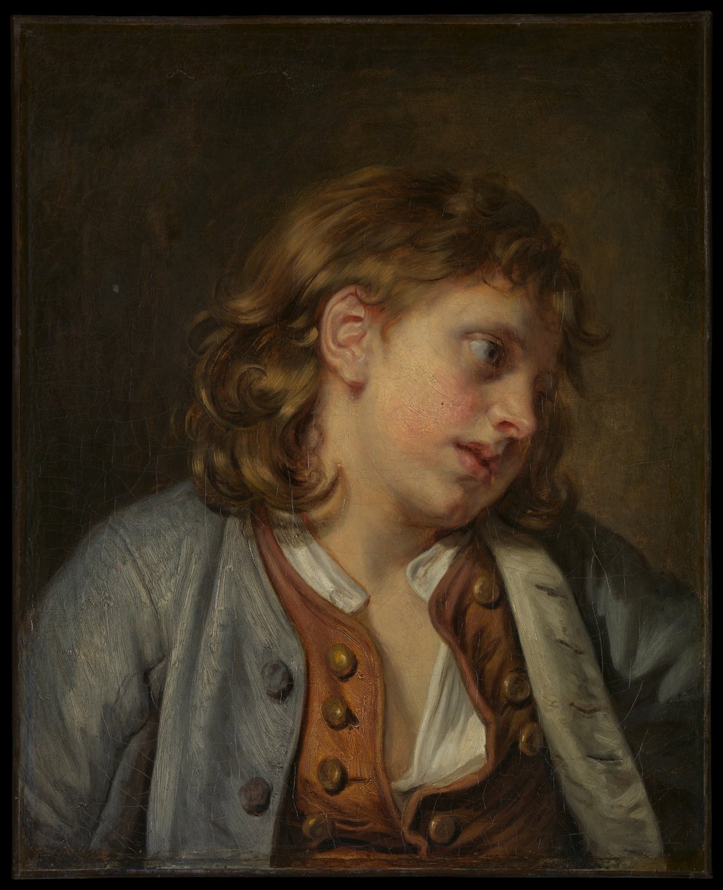 Kop van een jonge jongen door Jean-Baptiste Greuze