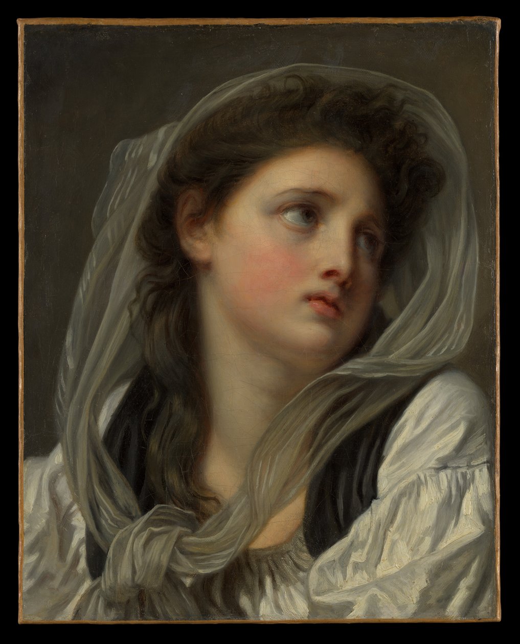 Hoofd van een jonge vrouw door Jean-Baptiste Greuze
