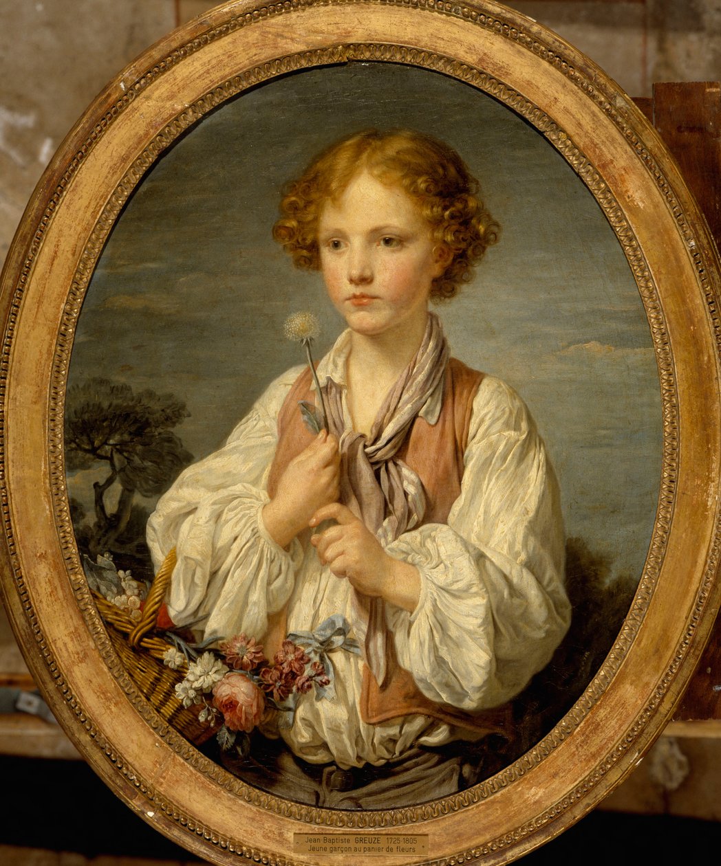 Een jonge herder die het lot beproeft om te weten te komen of zijn herderin van hem houdt door Jean-Baptiste Greuze
