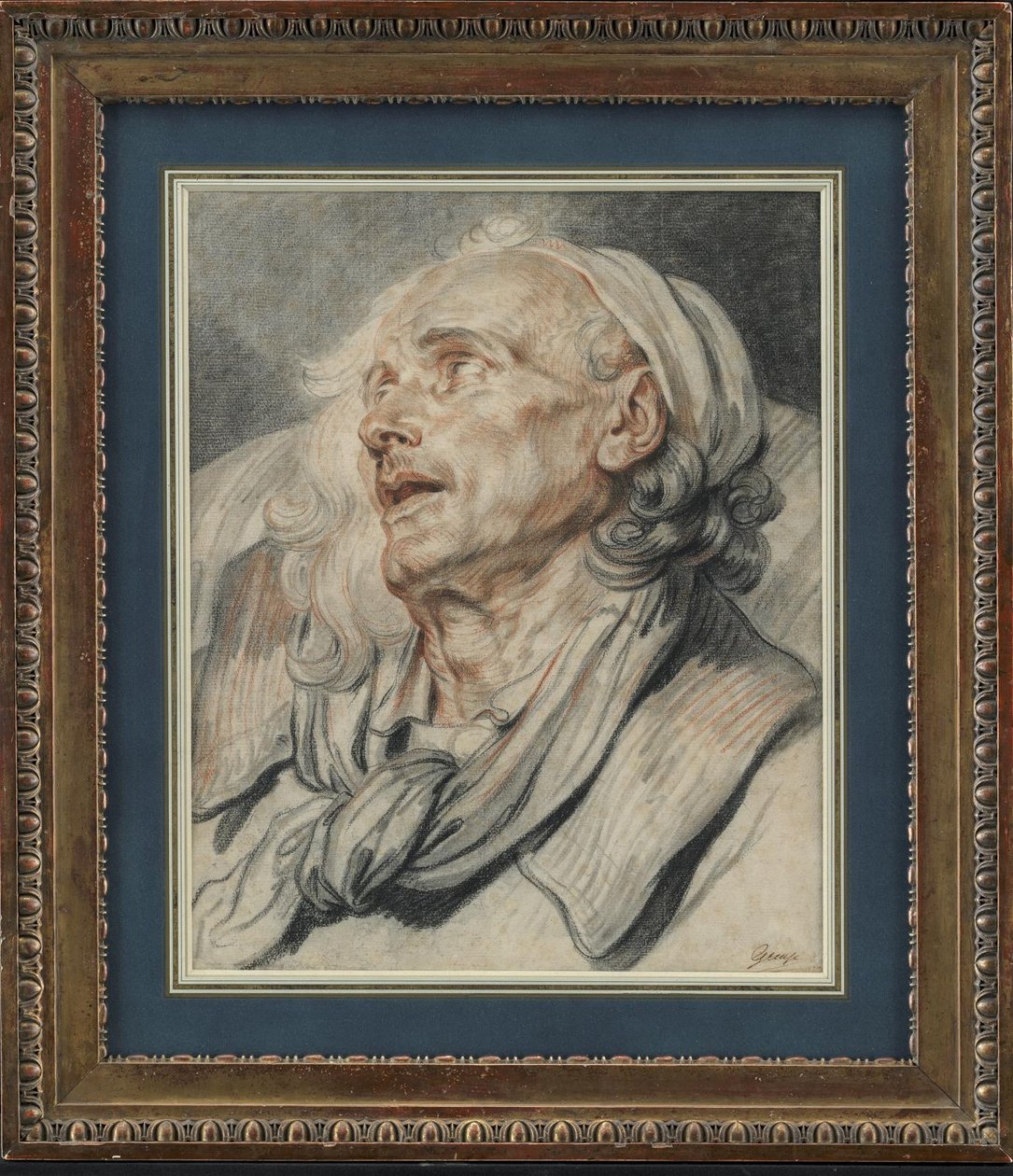 Studie van het hoofd van een lam door Jean-Baptiste Greuze