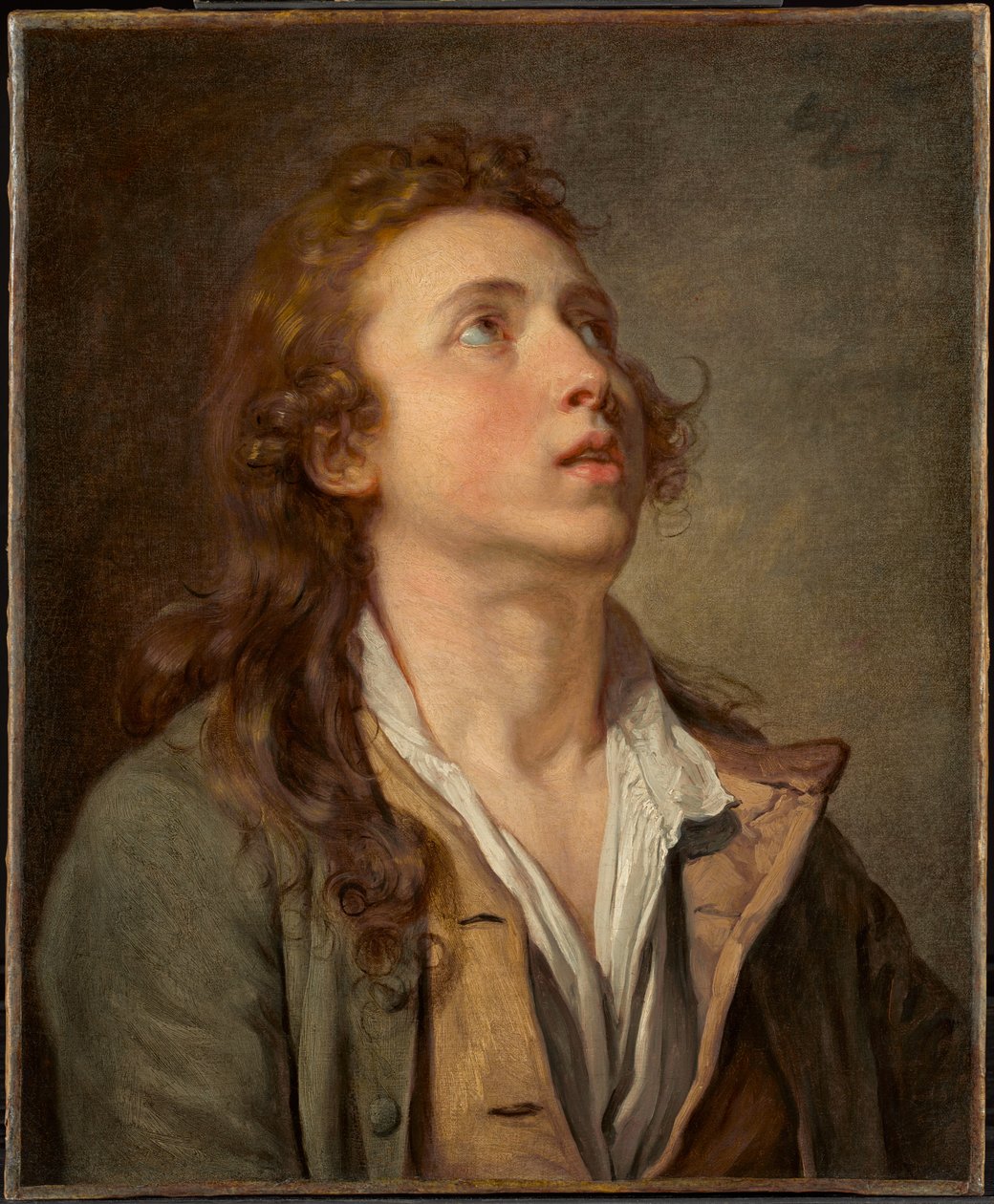 Studie van een jonge man door Jean-Baptiste Greuze