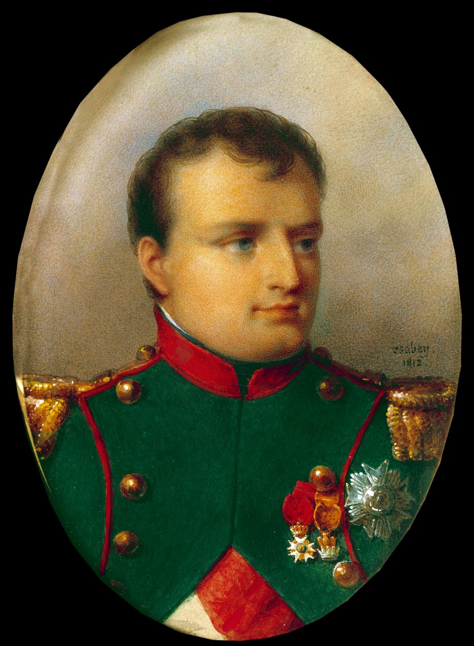 Medaillonportret van Napoleon I in het uniform van de jagers door Jean Baptiste Isabey