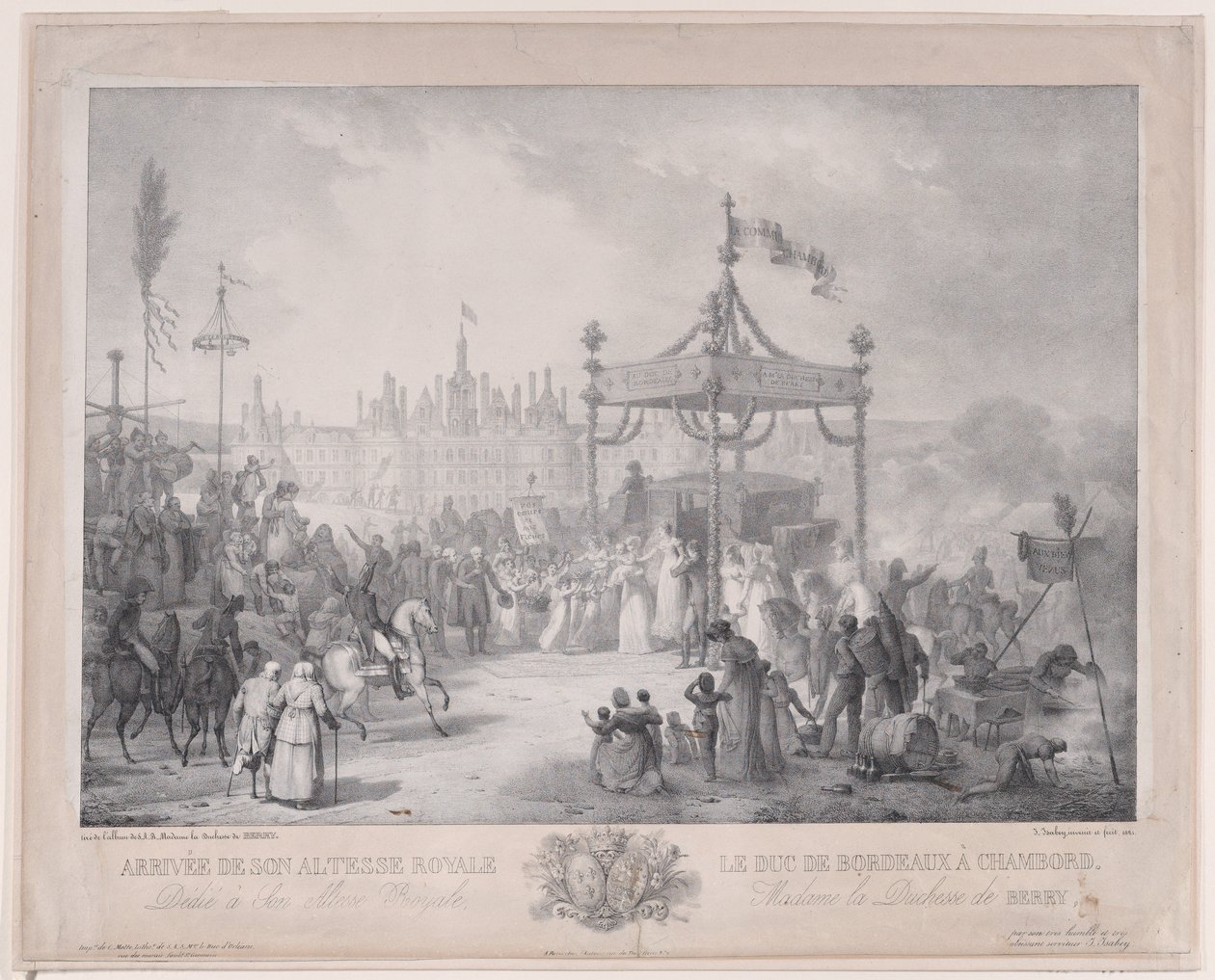 De aankomst van Zijne Koninklijke Hoogheid de hertog van Bordeaux in Chambord door Jean-Baptiste Isabey
