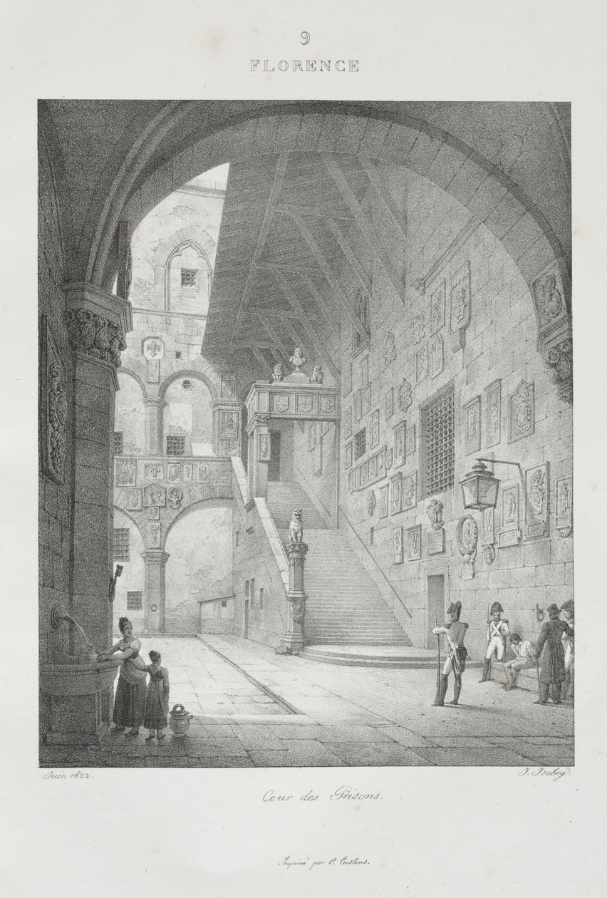 Reis naar Italië in 1822 door Jean-Baptiste Isabey