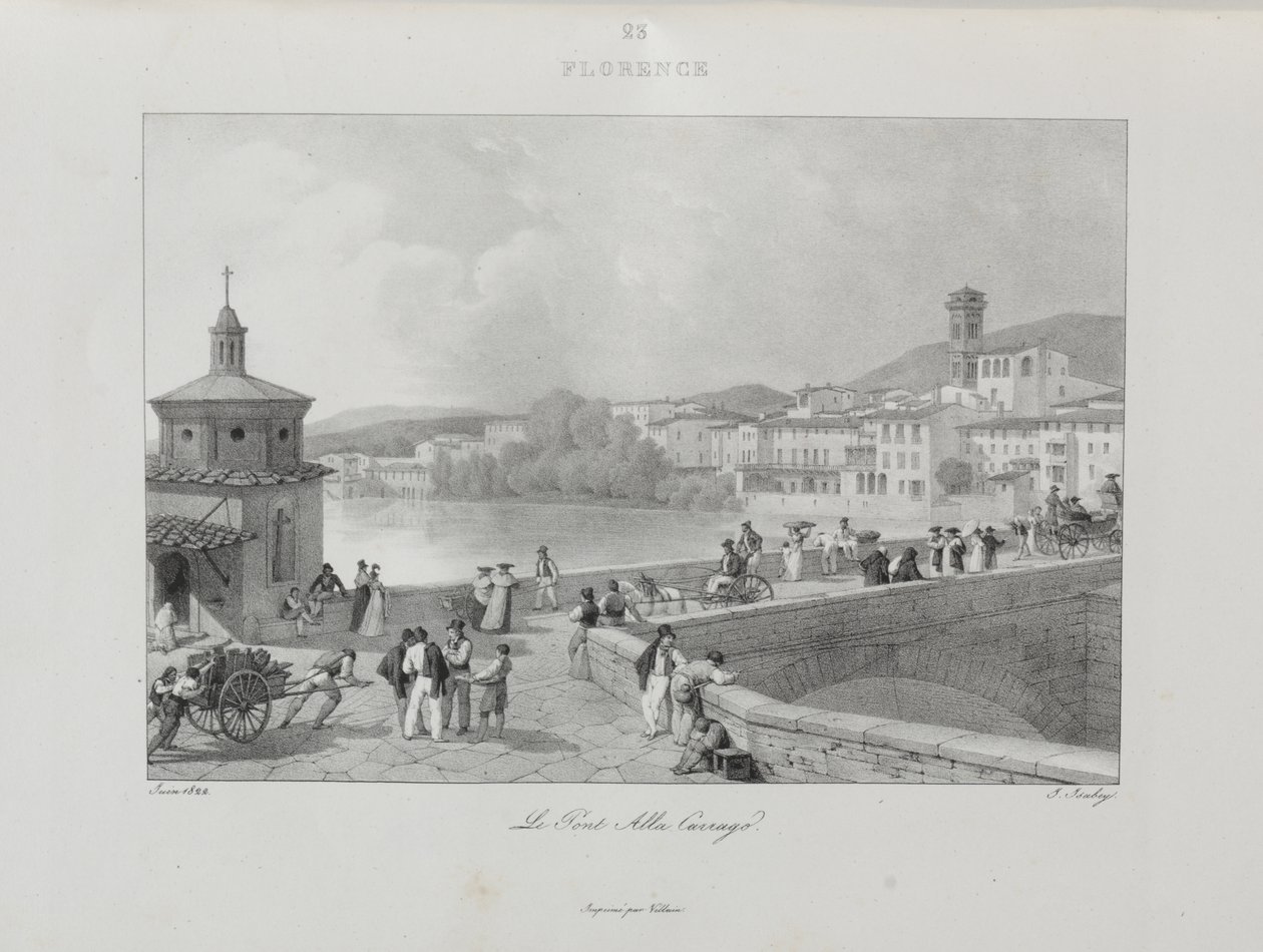 Reis naar Italië in 1822 door Jean-Baptiste Isabey