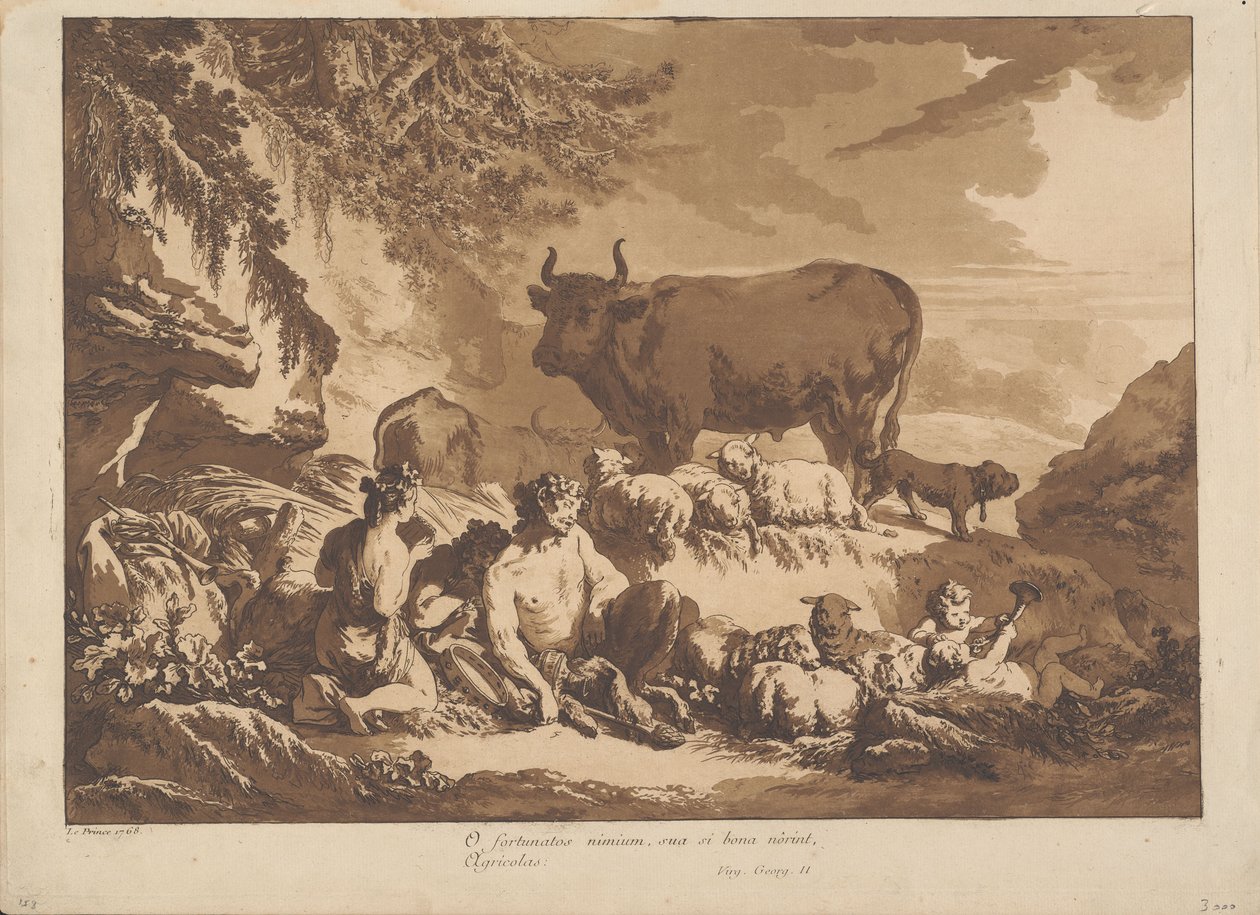 O Hoe Extreem Gelukkig Kunnen Boeren Zijn, als ze hun zegeningen zouden tellen door Jean-Baptiste Le Prince