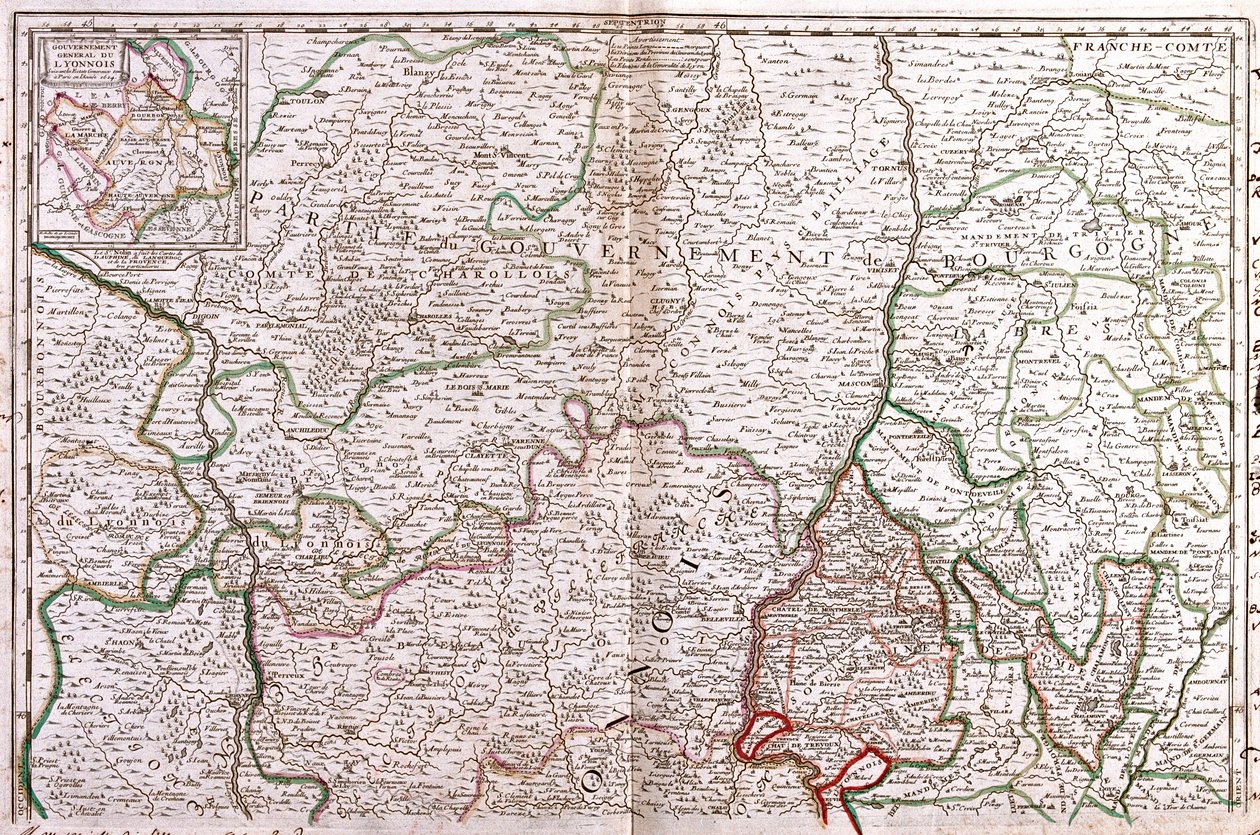 Bourgogne, Rhône-Alpes, Frankrijk door Jean Baptiste Nolin