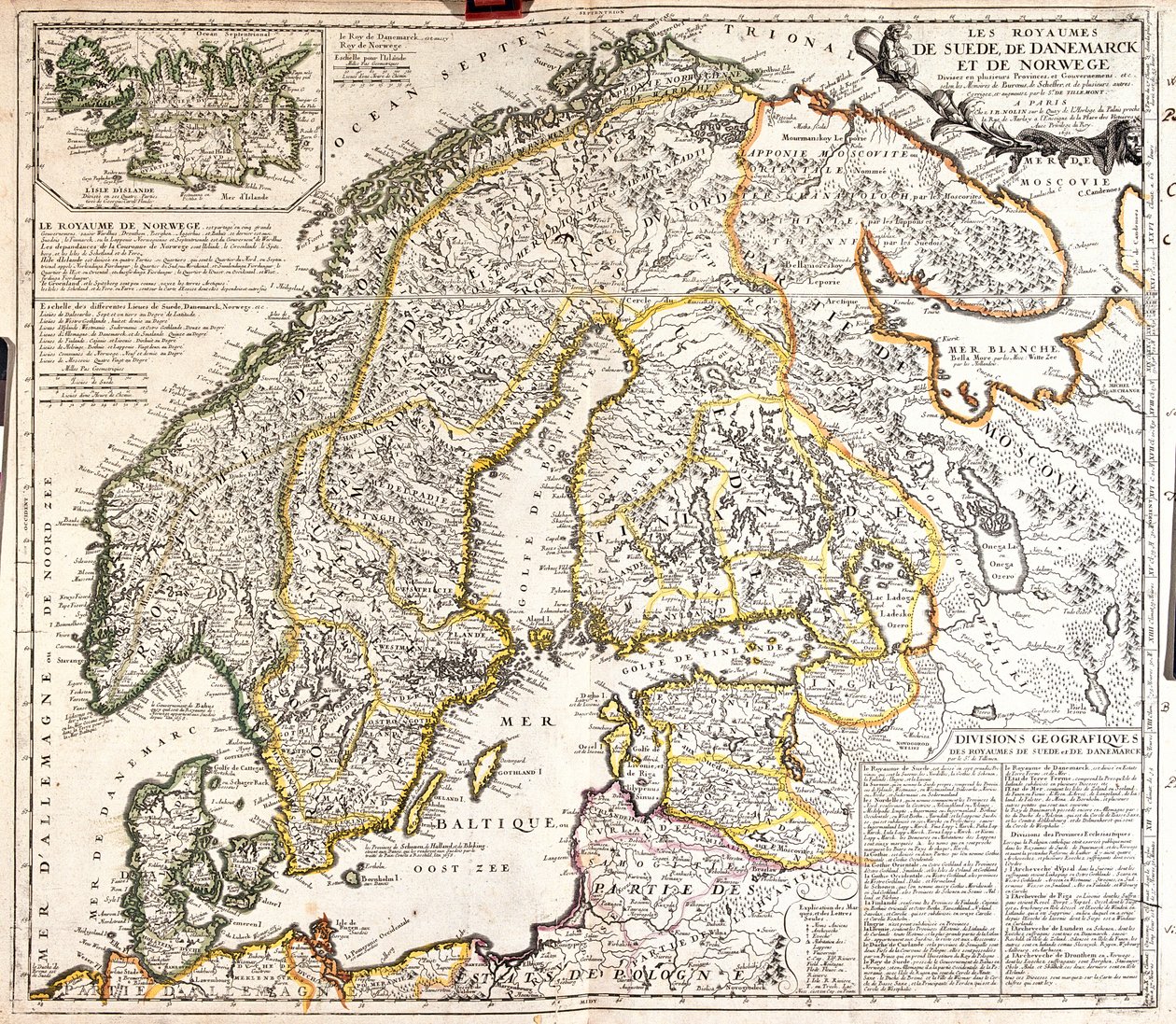 Denemarken, Noorwegen, Zweden, Finland, noordwest Rusland, Estland, Letland, Litouwen, noord Polen door Jean-Baptiste Nolin