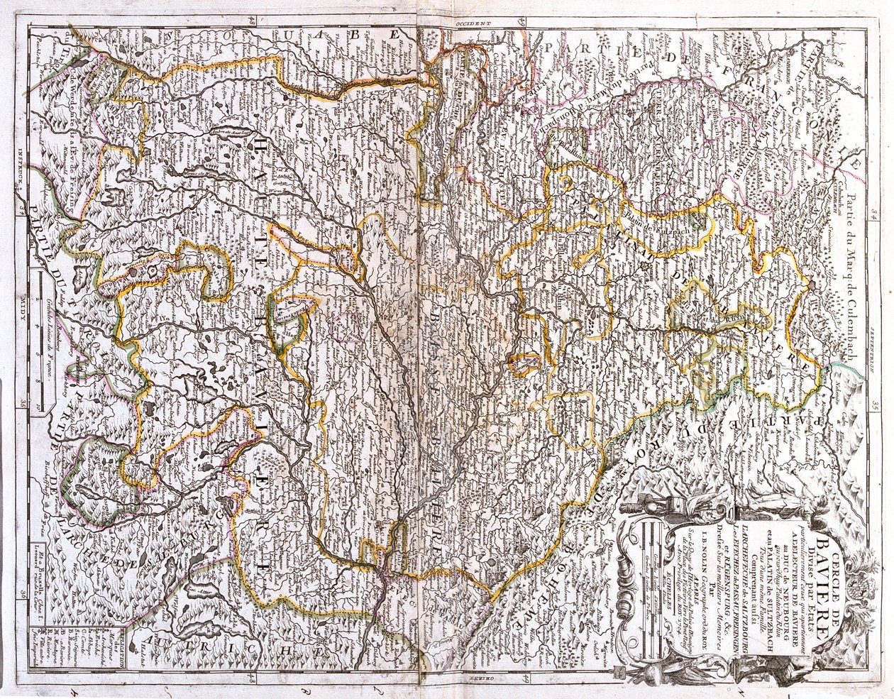 Duitsland (deelstaat: Beieren), Republiek Tsjechië (regio: Karlovy Vary, Ústí nad Labem), Oostenrijk (deelstaat: Opper-Oostenrijk, Salzburg, Tirol) door Jean Baptiste Nolin