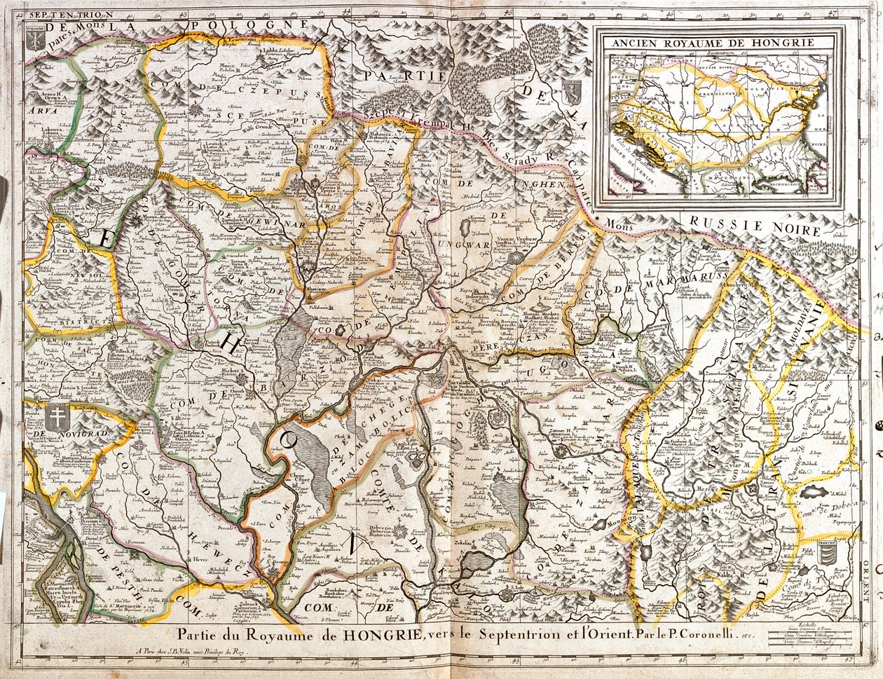 Hongarije, Slowakije, Oost-Roemenië door Jean-Baptiste Nolin