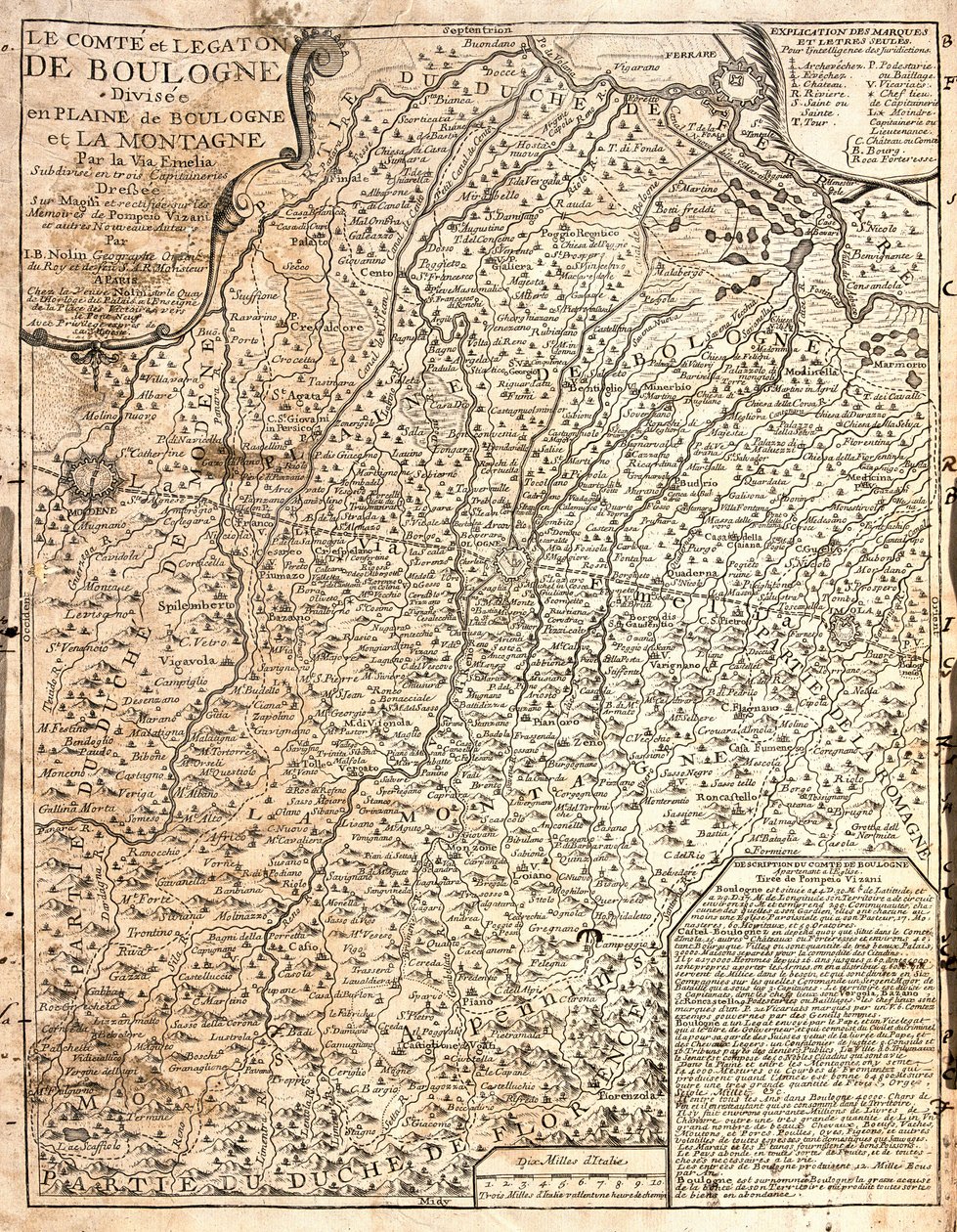 Kaart van het graafschap Boulogne (Frankrijk) door Jean Baptiste Nolin