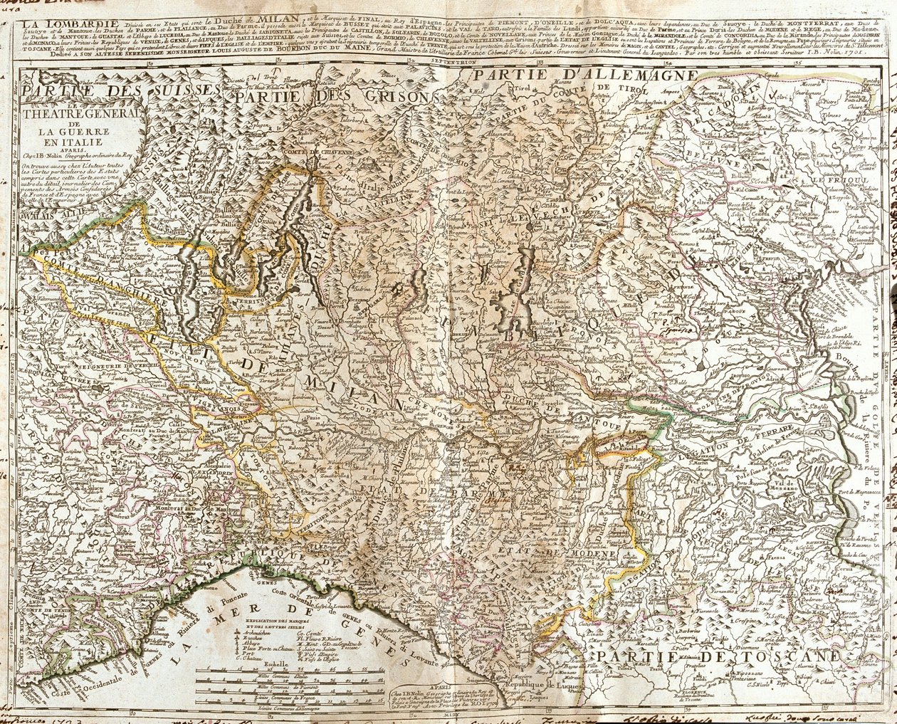 Zwitserland (Kanton: Ticino), Italië (Regio: Aosta Valley, Piëmont, Lombardije, Trentino-Alto Adige, Veneto, Friuli-Venezia Giulia, Emilia-Romagna, Toscane, Ligurië) door Jean Baptiste Nolin