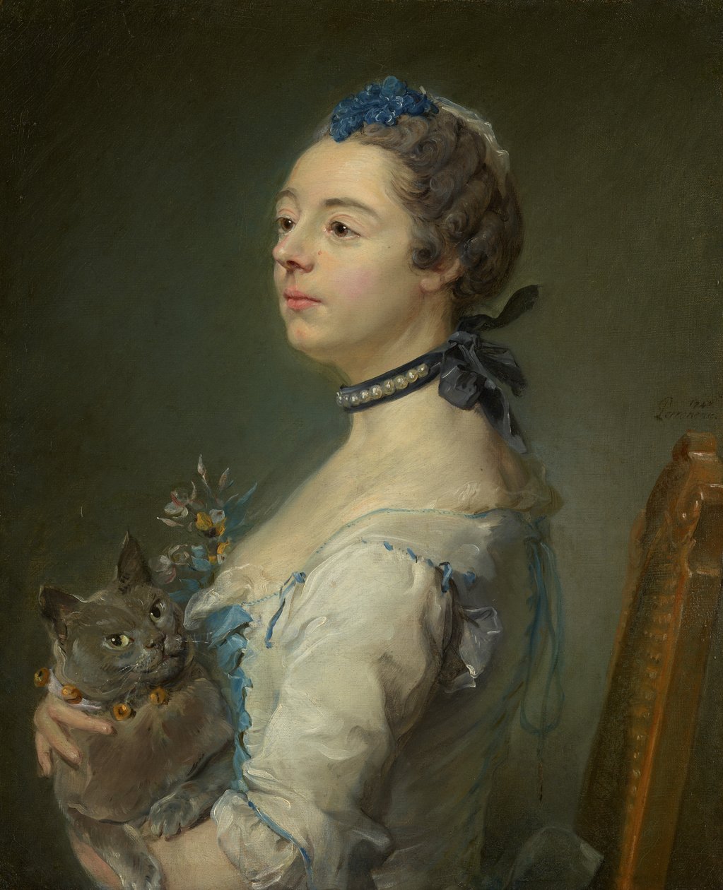 Magdaleine Pinceloup de la Grange, geboren de Parseval door Jean-Baptiste Perronneau