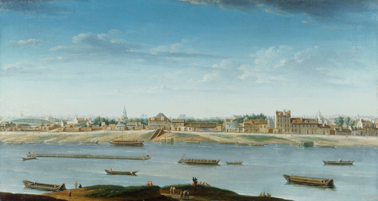 Port Saint-Bernard gezien vanaf het Arsenaal door Jean-Baptiste Raguenet