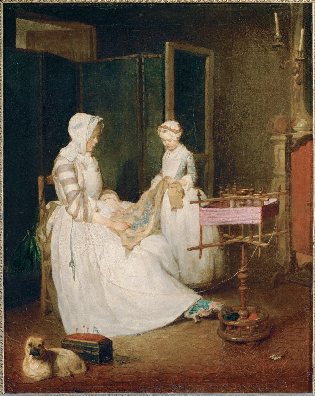 La mere laborieuse - de ijverige moeder ... door Jean-Baptiste Simeon Chardin