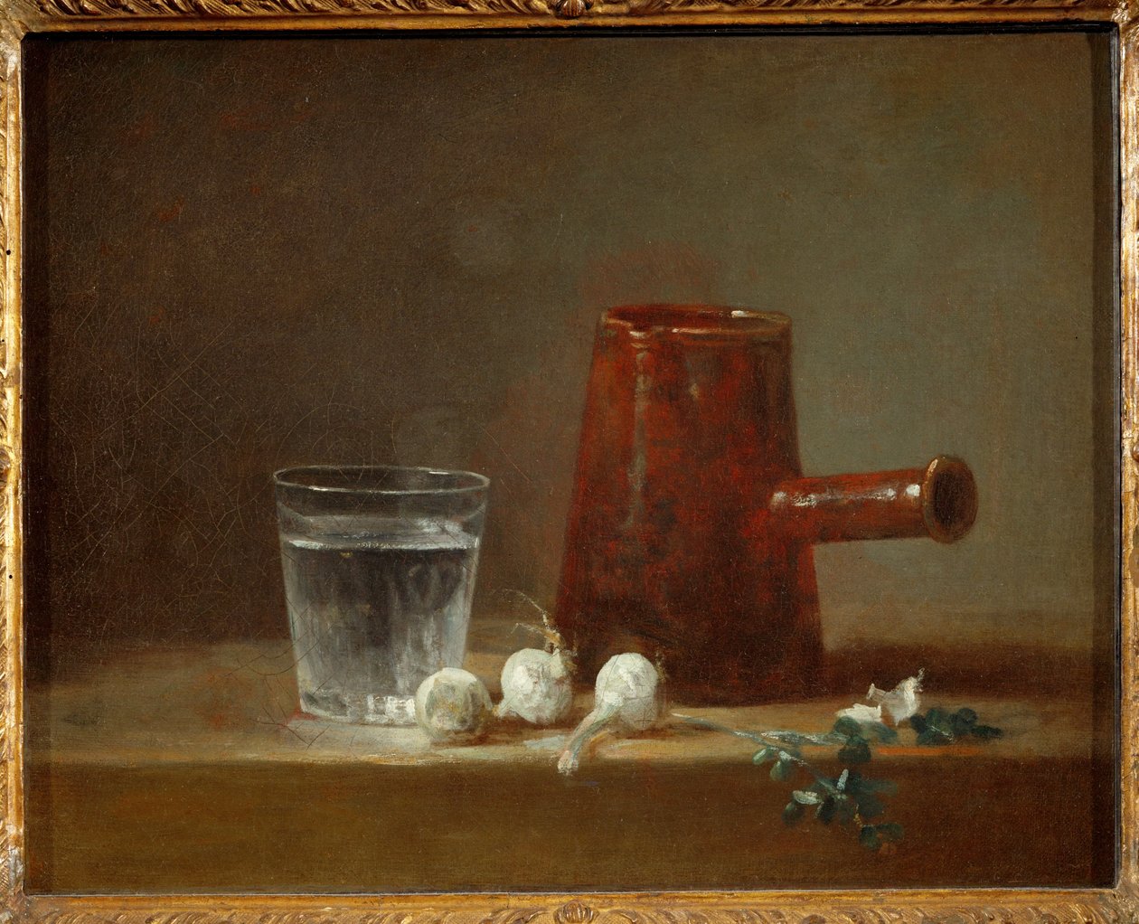 Pot (schilderij op canvas) door Jean-Baptiste Simeon Chardin