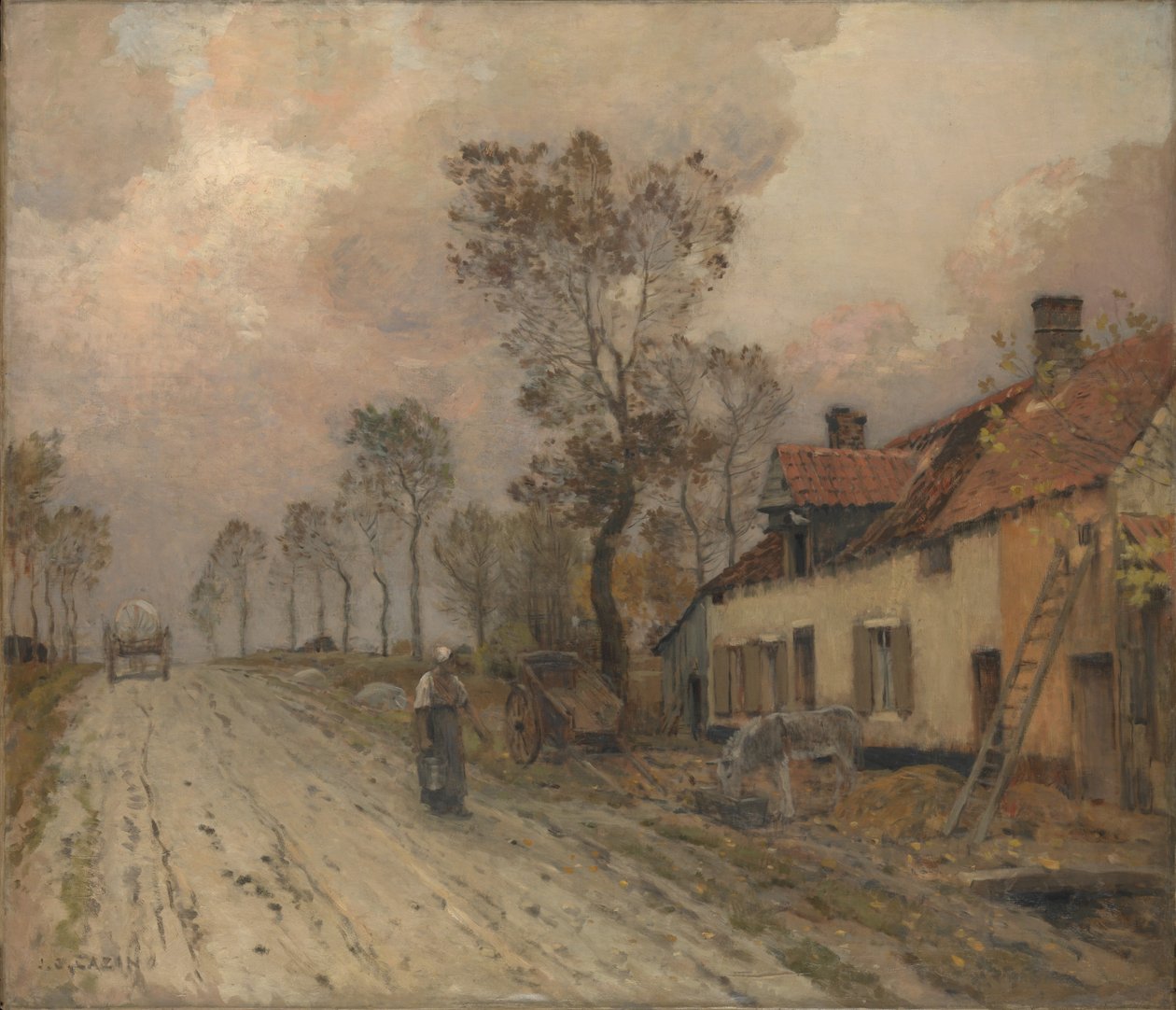 De Route Nationale bij Samer door Jean Charles Cazin