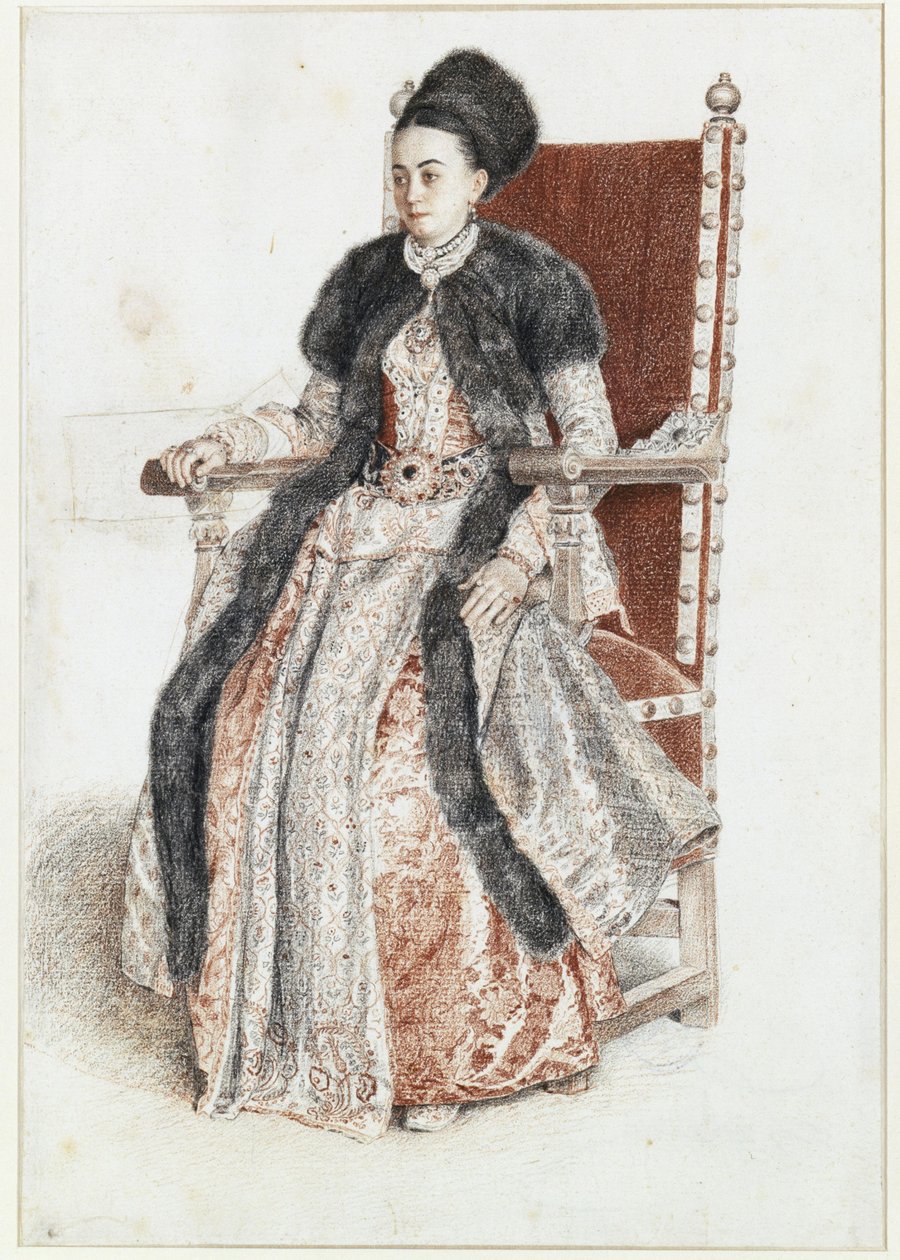 Ekaterina Mavrocordato, geboren Catherine Rosetti, prinses van Moldavië, echtgenote van Constantin Mavrocordato door Jean-Étienne Liotard
