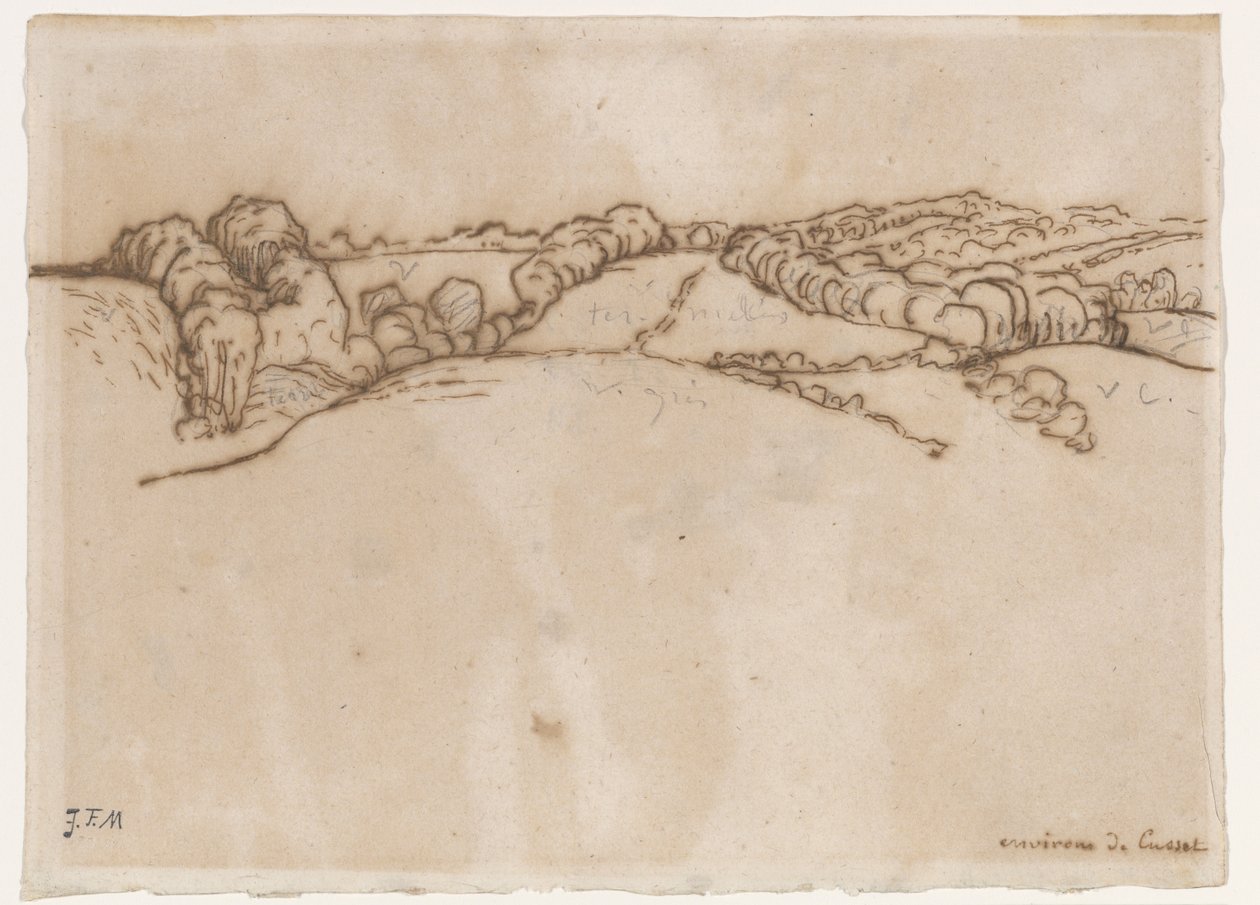 Omgeving van Cusset, c.1866-69 door Jean Francois Millet