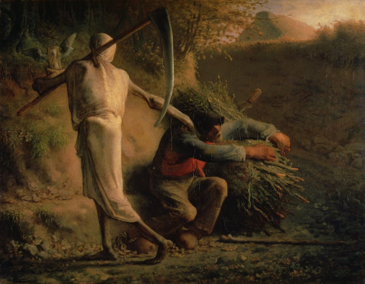 De Dood en de Houthakker door Jean Francois Millet