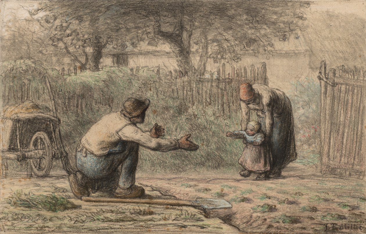 Eerste stappen door Jean-Francois Millet