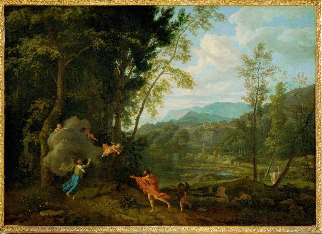 Jupiter en Io (schilderij op doek) door Jean-Francois Millet