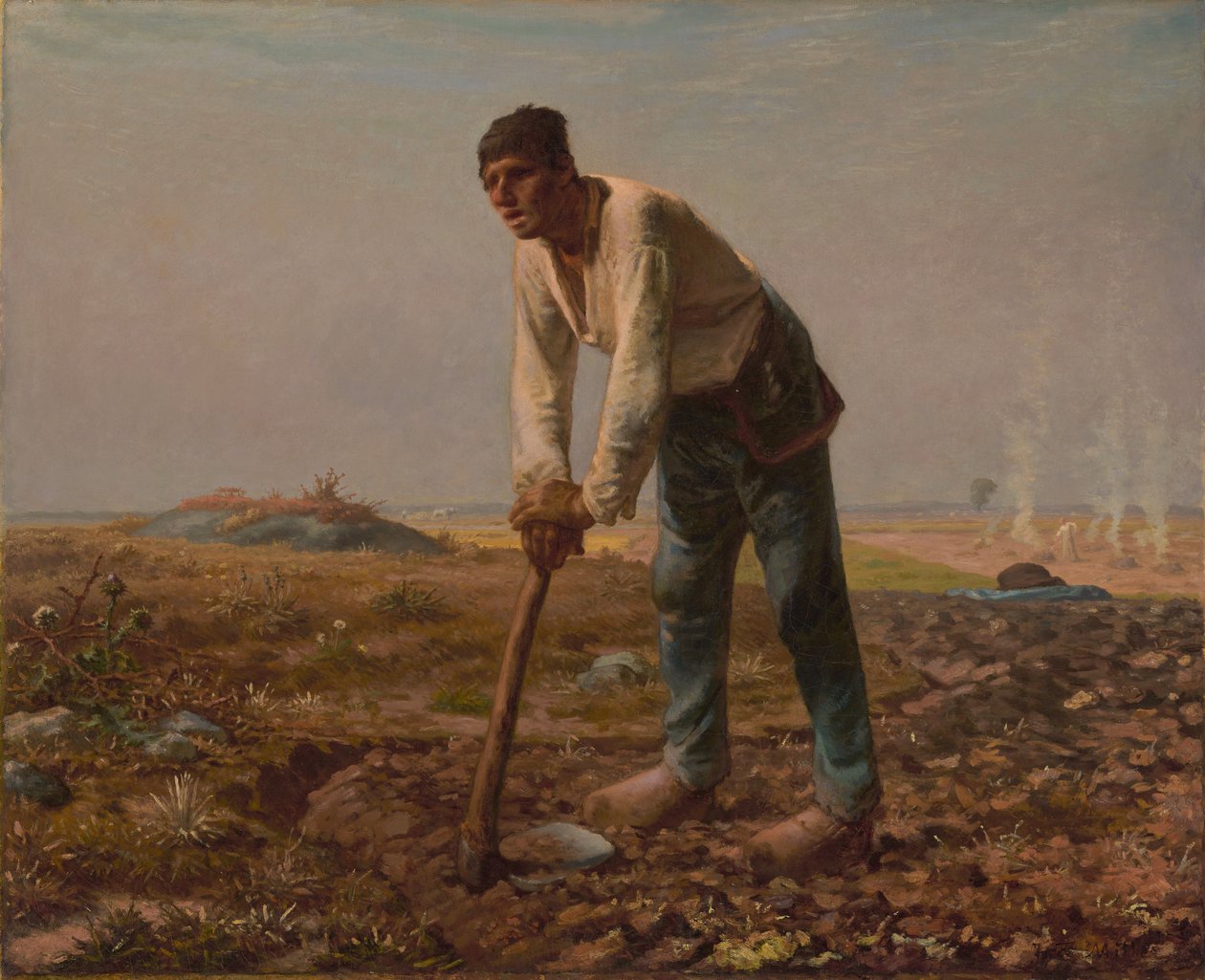 Man met schoffel door Jean-Francois Millet