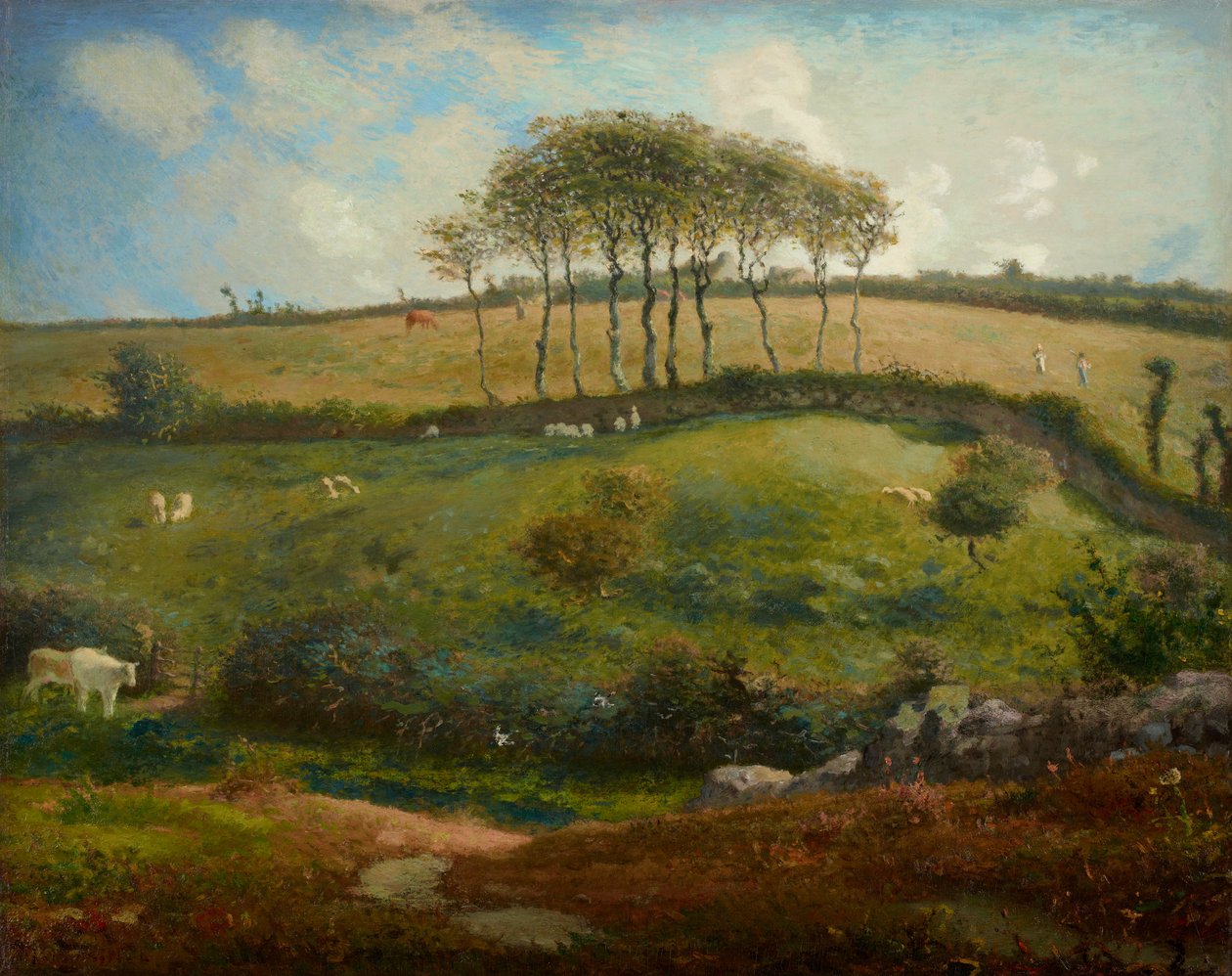 Weide bij Cherbourg (Normandië) door Jean-Francois Millet