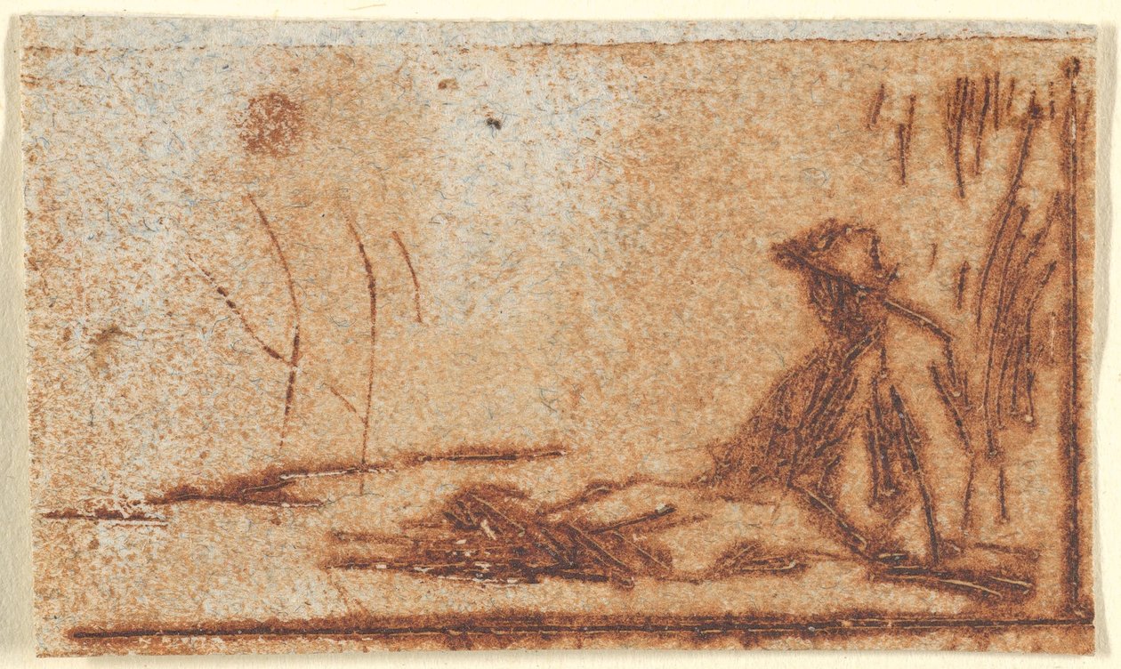 Sitzender Bauer door Jean-Francois Millet