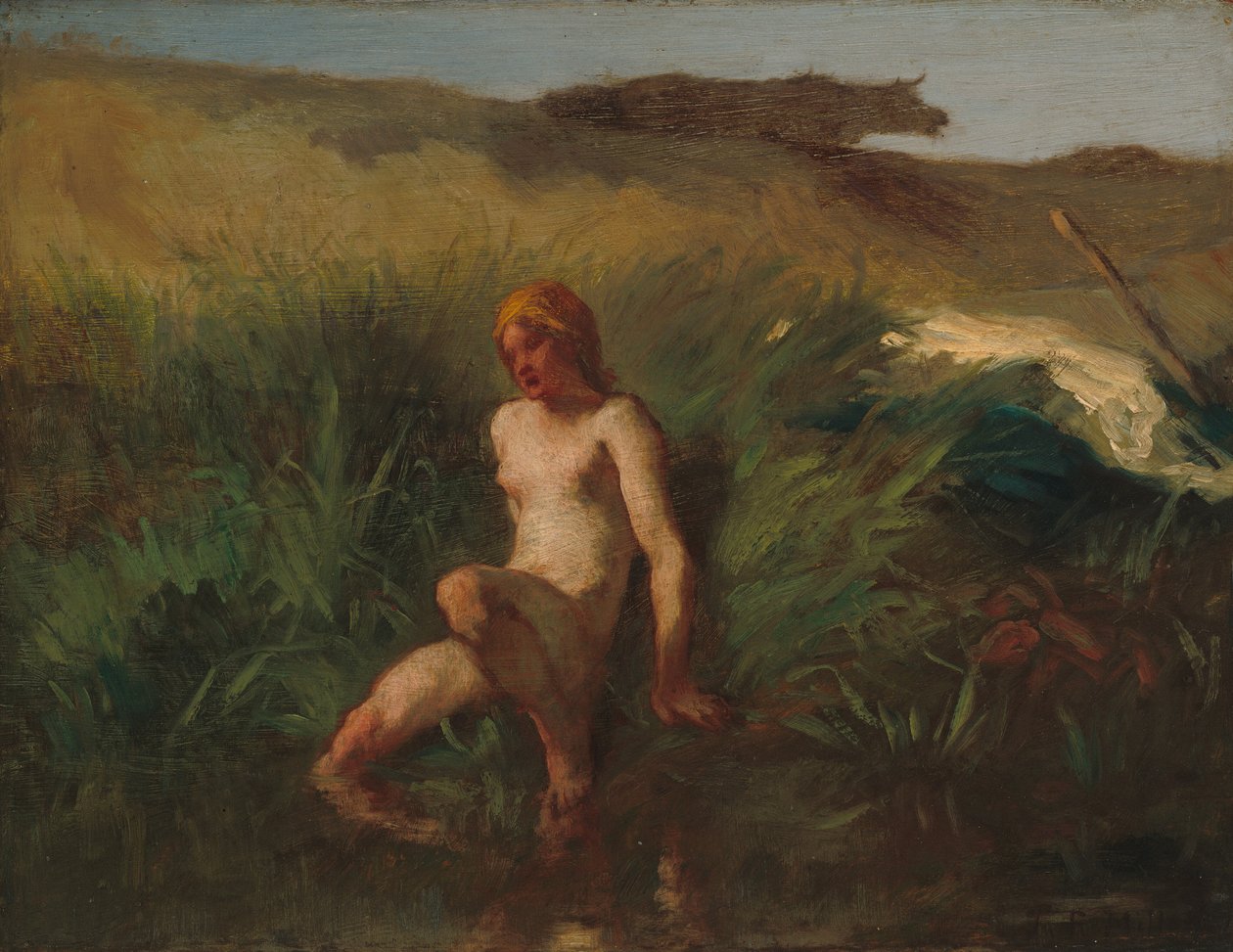 De Baadster door Jean-Francois Millet