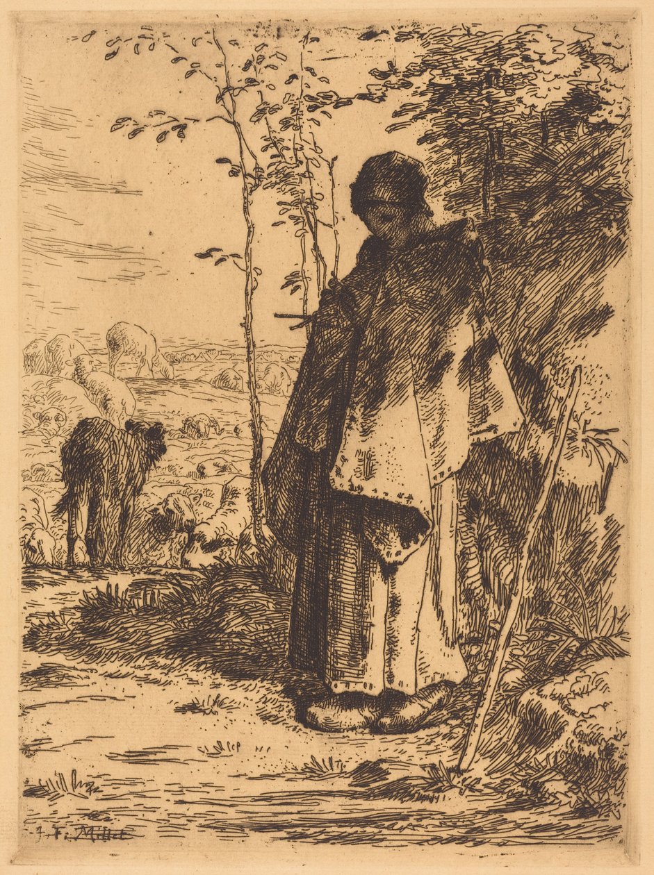 Die große Schäferin door Jean-Francois Millet