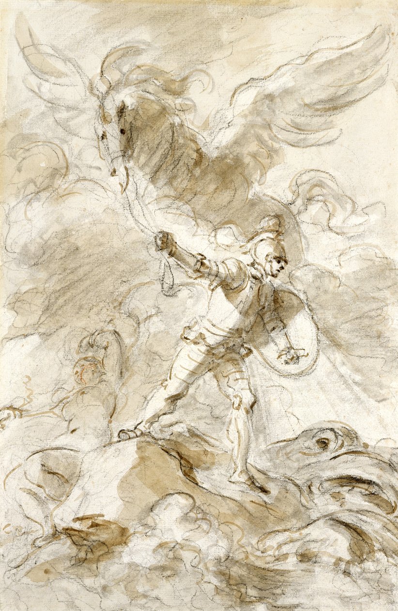 Ruggiero verblindt de Orc door Jean-Honore Fragonard