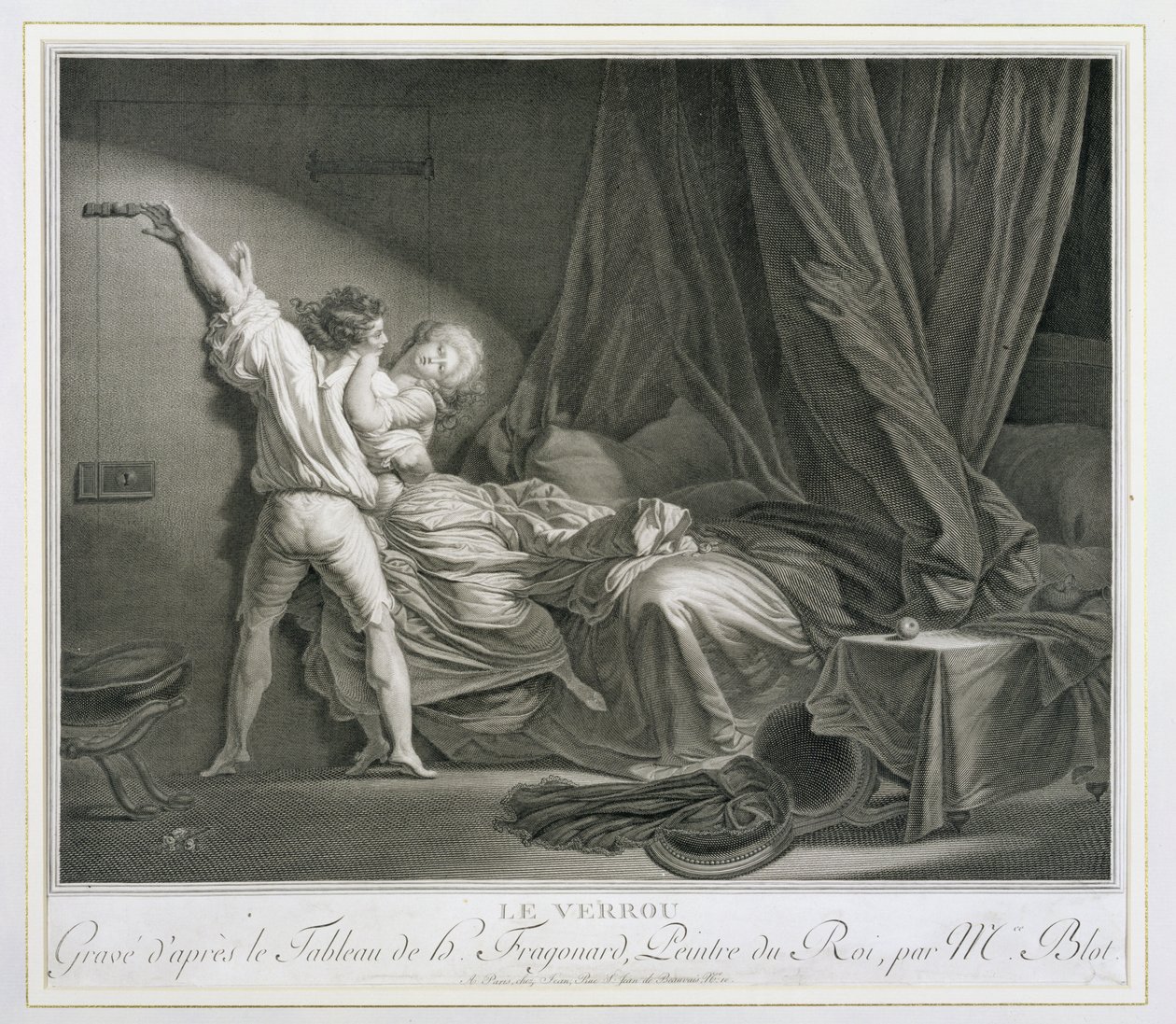 De bout, gegraveerd door Maurice Blot (1753-1818), gepubliceerd in Parijs (gravure) (print van 37496) door Jean-Honore (after) Fragonard
