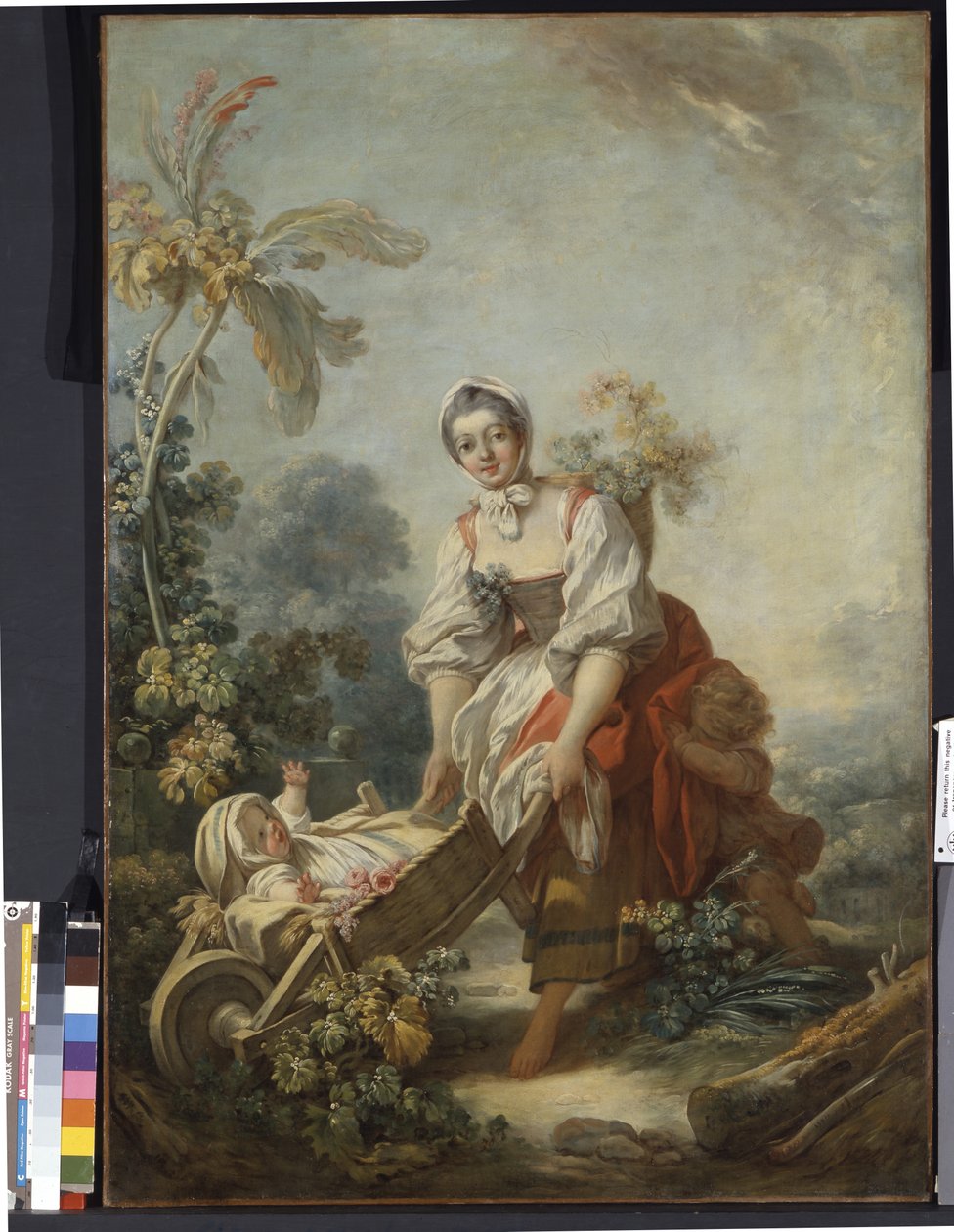 De vreugden van het moederschap door Jean-Honore Fragonard