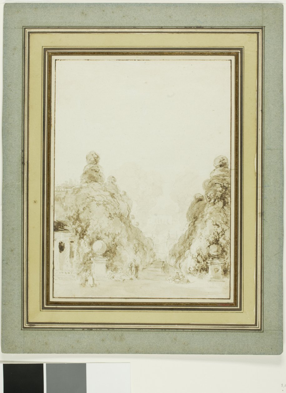 Uitzicht op het park in Saint-Cloud door Jean-Honore Fragonard