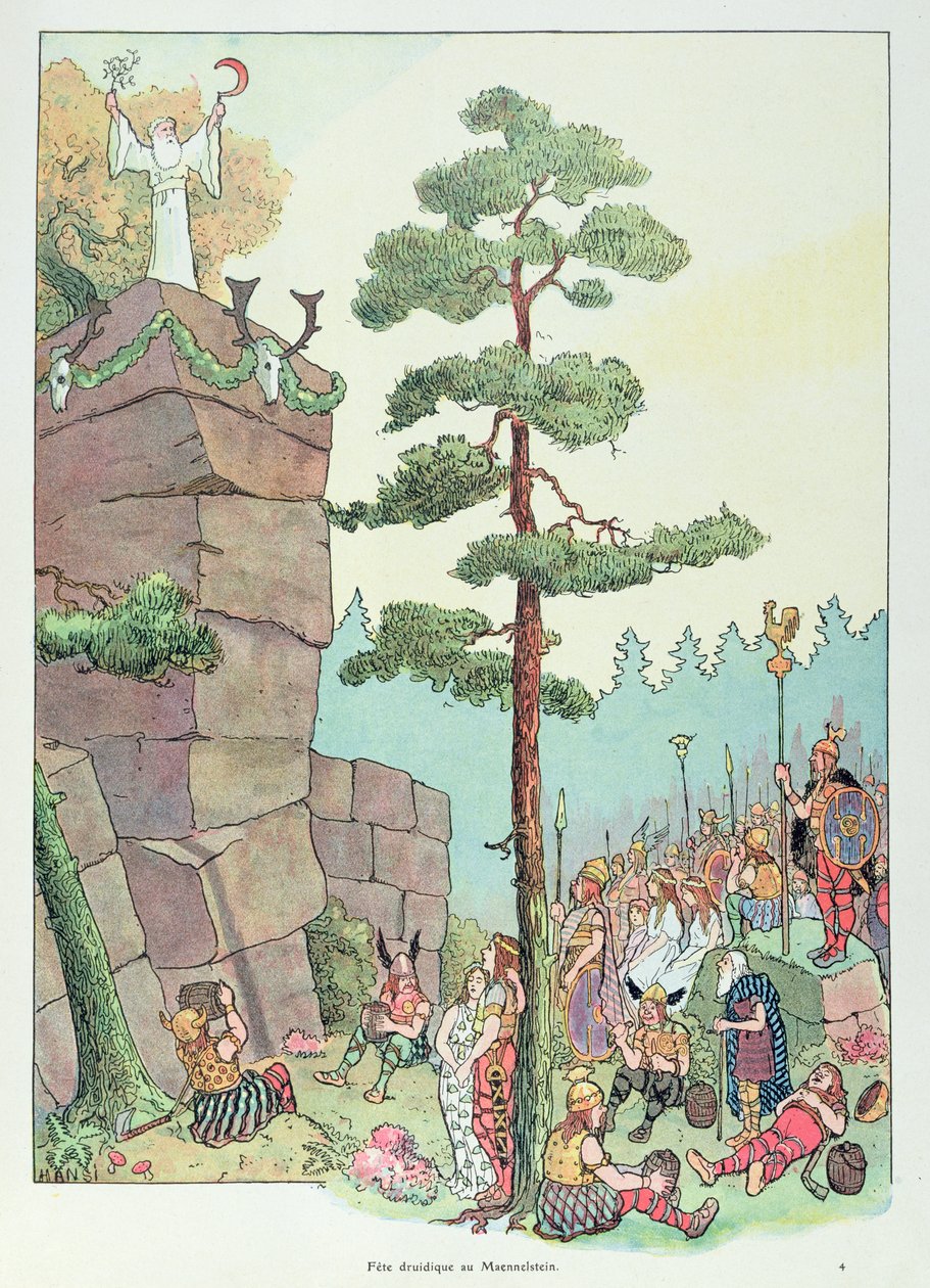 Druïdenfestival bij Maennelstein, Elzas, illustratie uit 