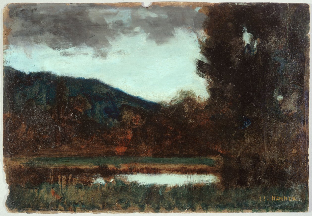 Landschap van de Elzas, schemering, tussen 1879 en 1888 door Jean Jacques Henner