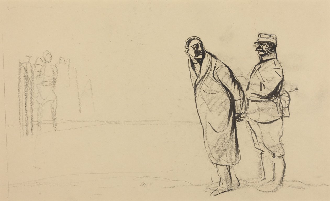 Aan het Vincennes front. Bolo pacha, ca. 1914-1919 (inkt op papier) door Jean-Louis & Caran D