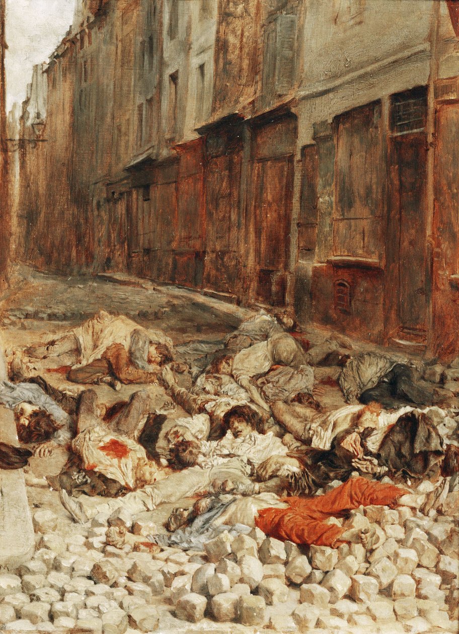 Barricade in de Mortellerie, Parijs door Jean-Louis Ernest Meissonier