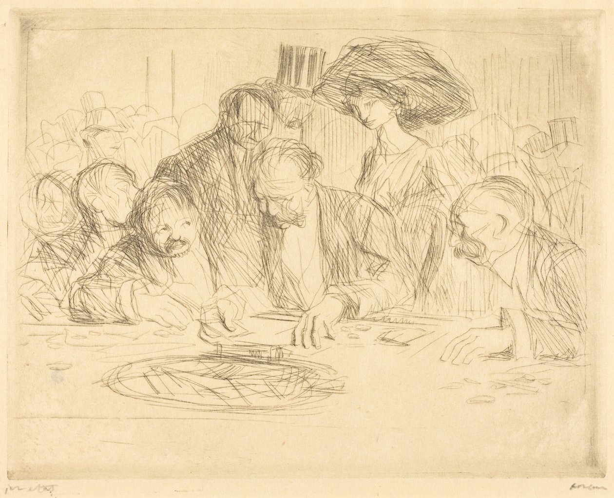 Aan de speeltafel (2e plaat) (At the Gambling Table) (tweede plaat) door Jean-Louis Forain