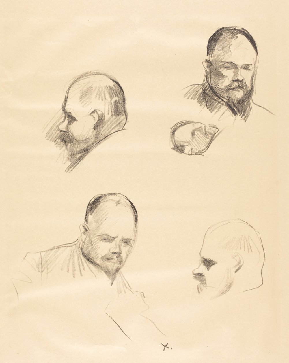 Ambroise Vollard, vier schetsen door Jean-Louis Forain
