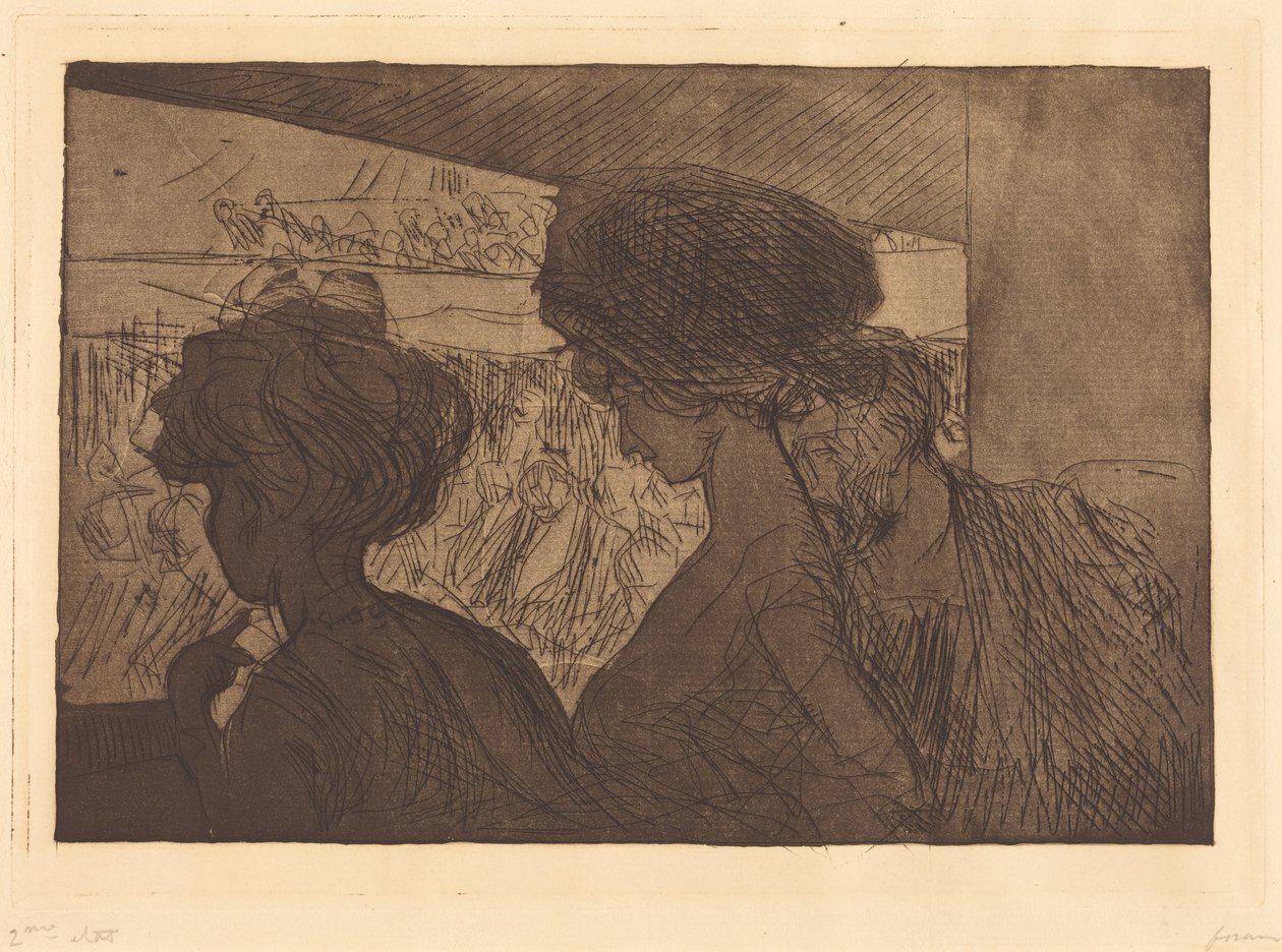 Badkuip in het theater (Lower Box at the Theater) door Jean-Louis Forain