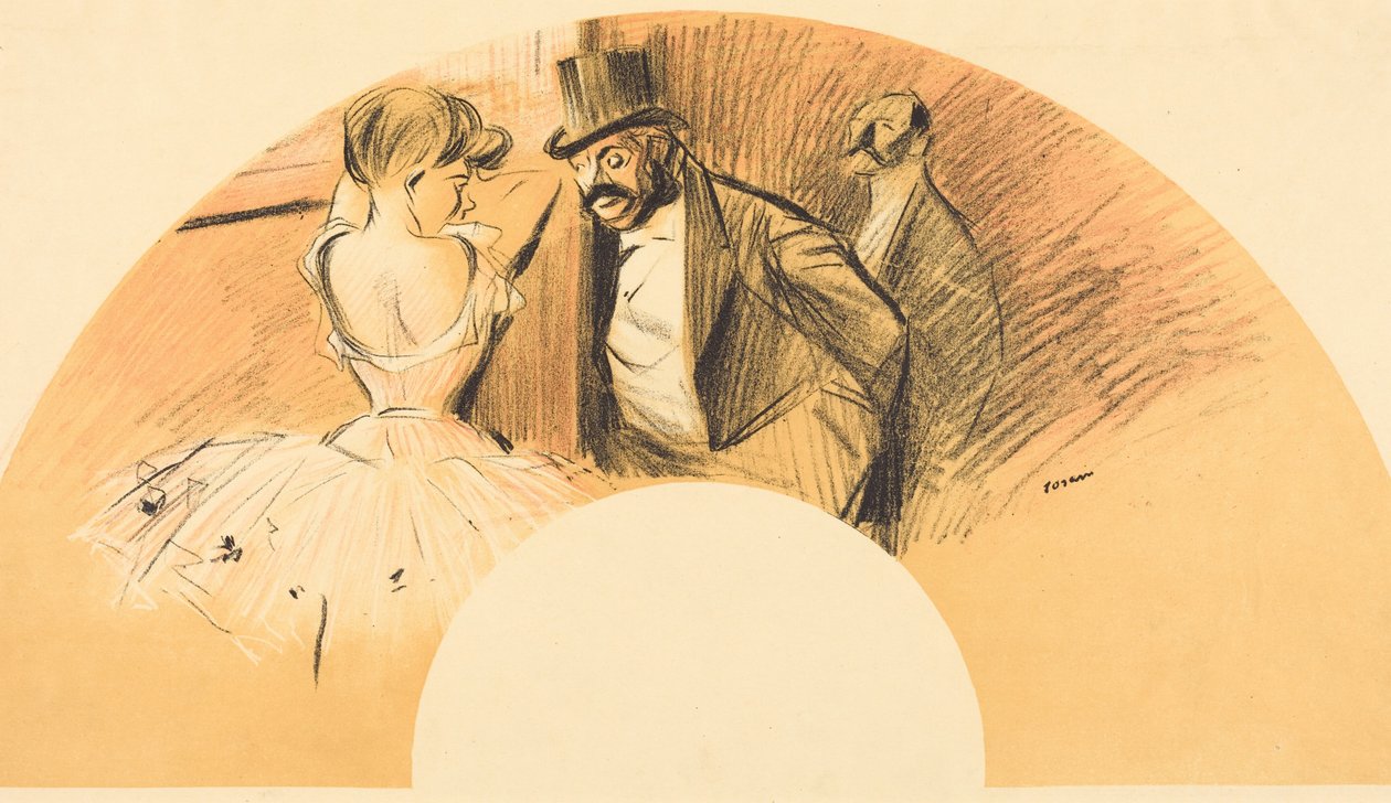 Waaier (voor het Gavarni-bal) door Jean-Louis Forain