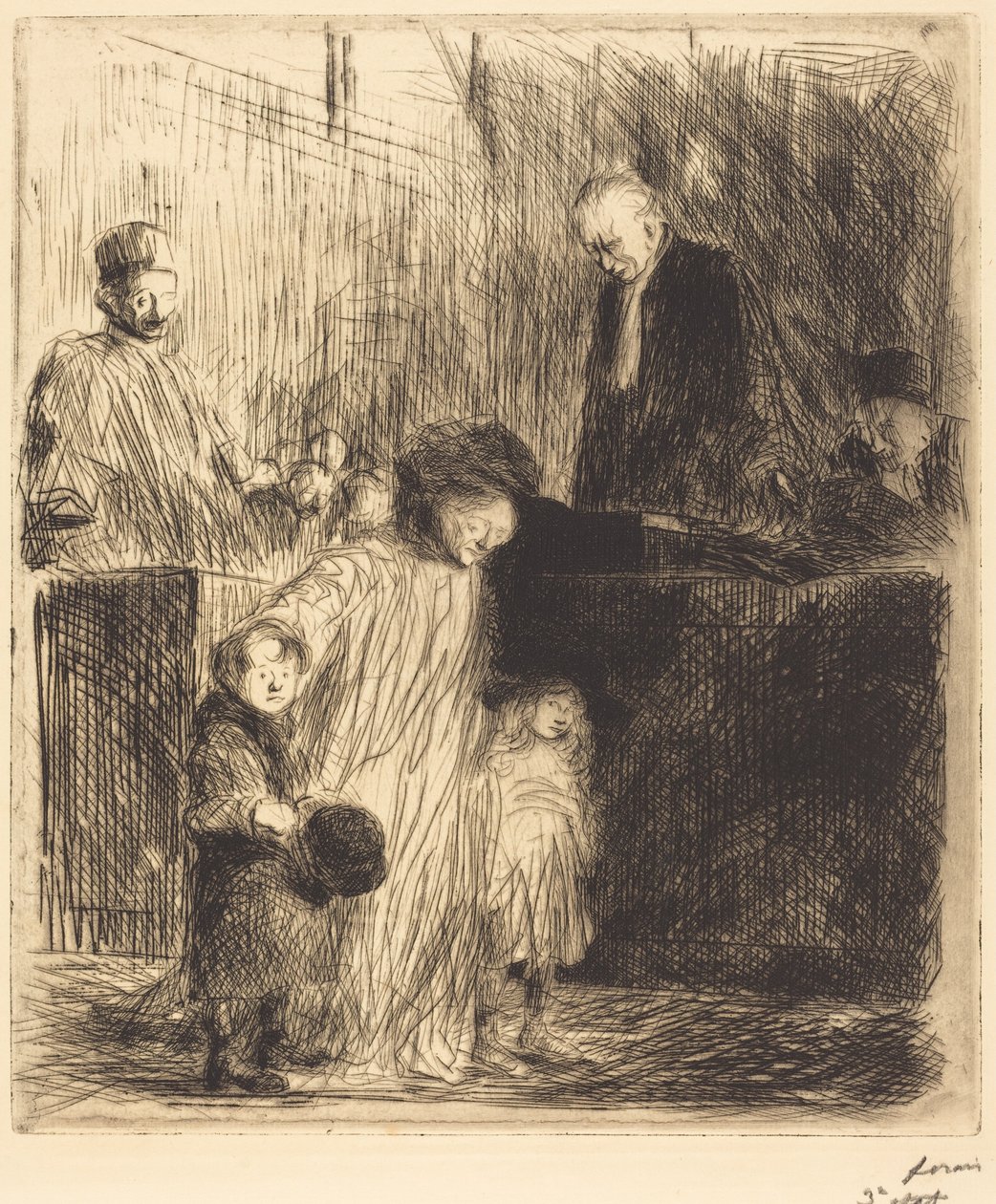 Het verlaten van de zitting (eerste plaat) door Jean-Louis Forain