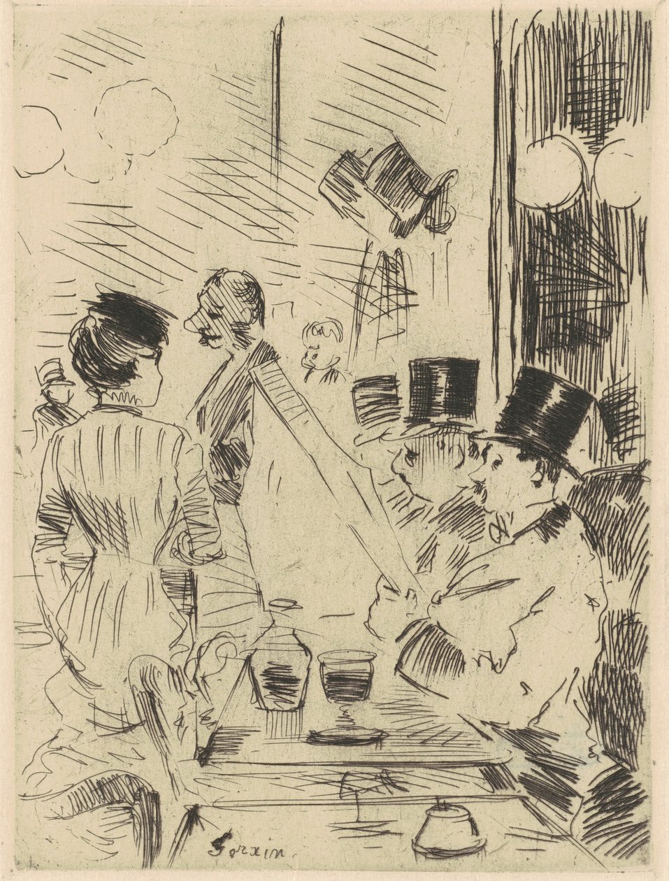 Het café door Jean-Louis Forain