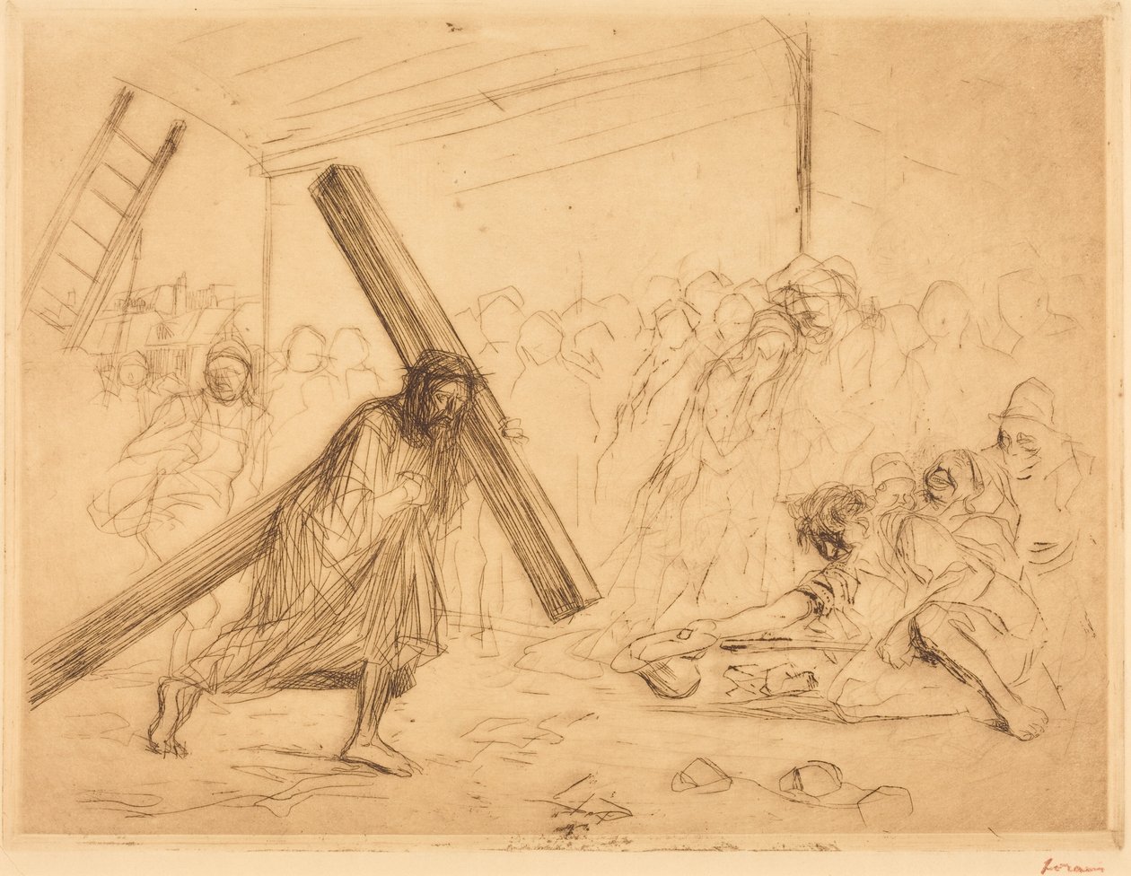 Christus draagt zijn kruis (vierde plaat) door Jean-Louis Forain