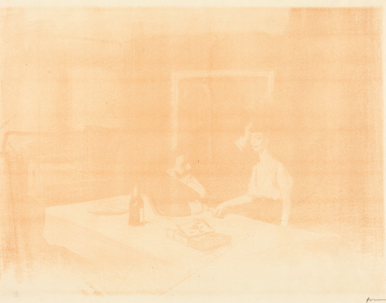 Szene in einem Privatraum (horizontale Platte) door Jean-Louis Forain
