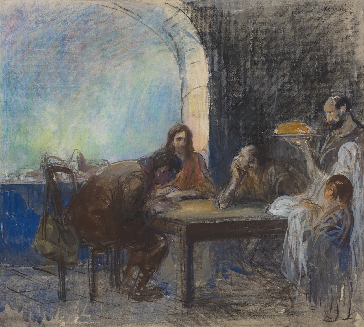 Het avondmaal in Emmaüs door Jean-Louis Forain